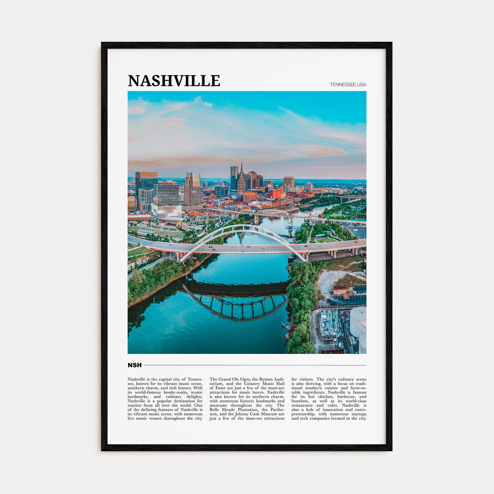 Nashville Travel Color Poster