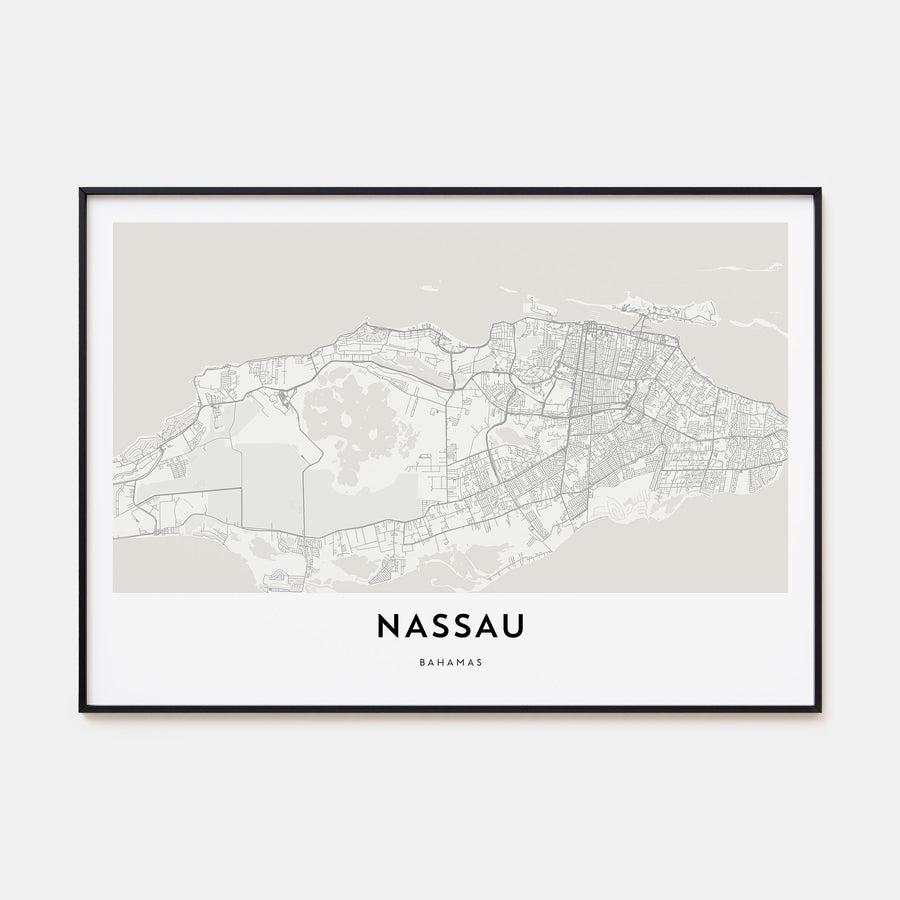Nassau Map Landscape Poster