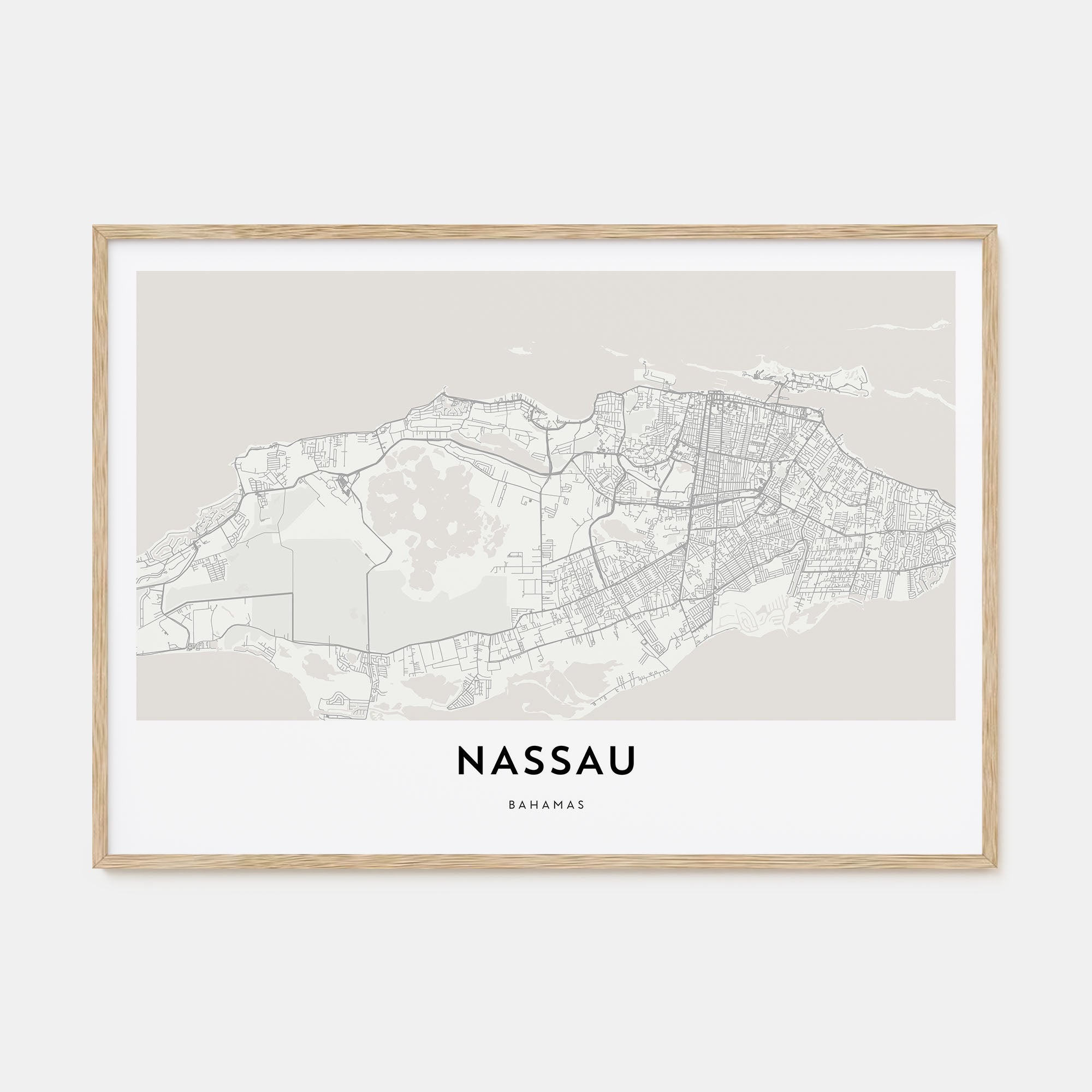 Nassau Map Landscape Poster