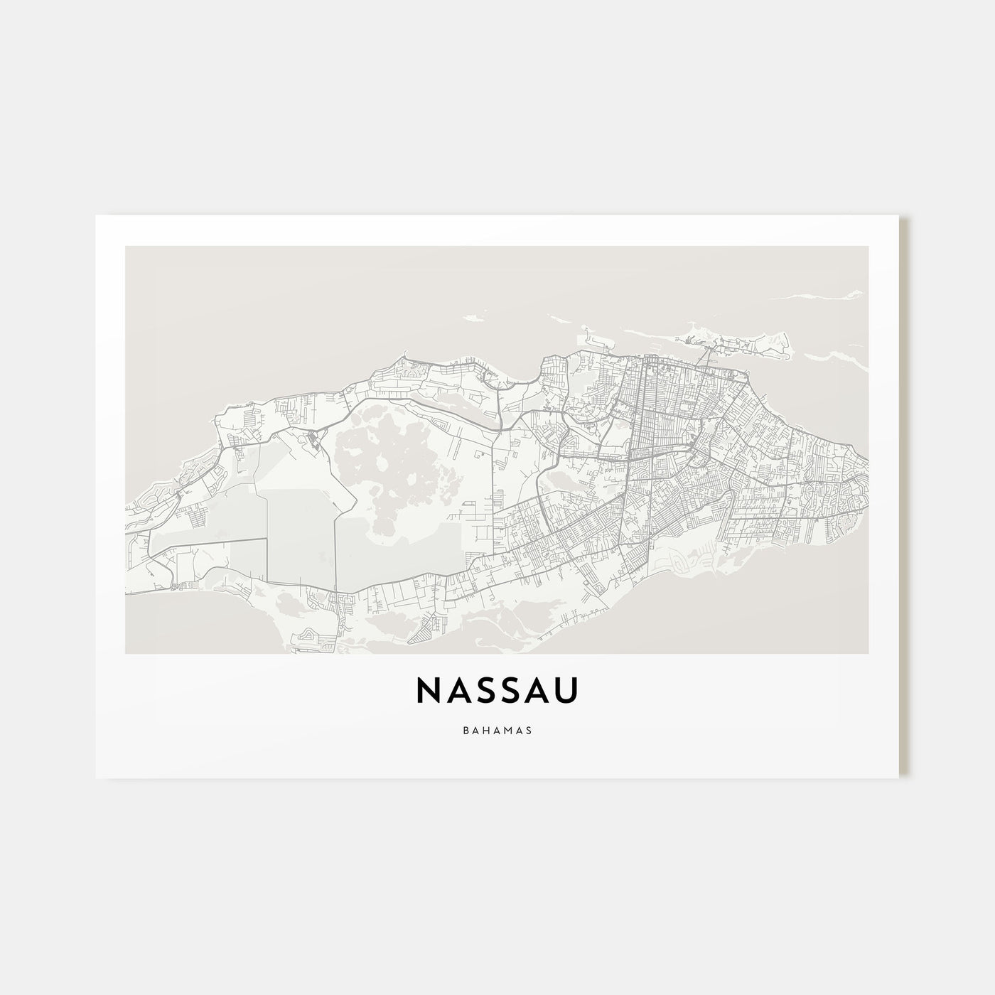 Nassau Map Landscape Poster