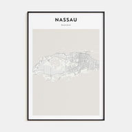 Nassau Map Portrait Poster