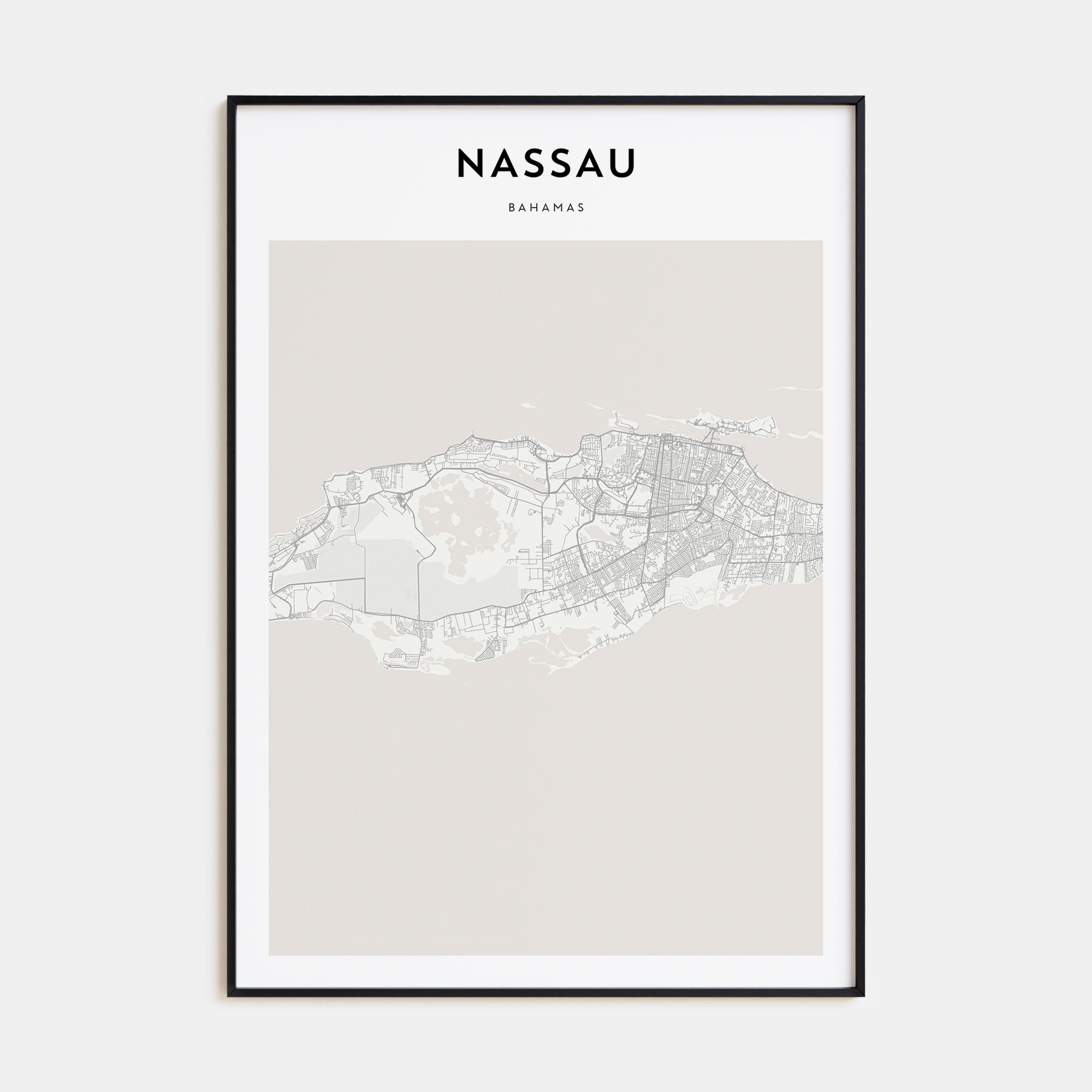 Nassau Map Portrait Poster