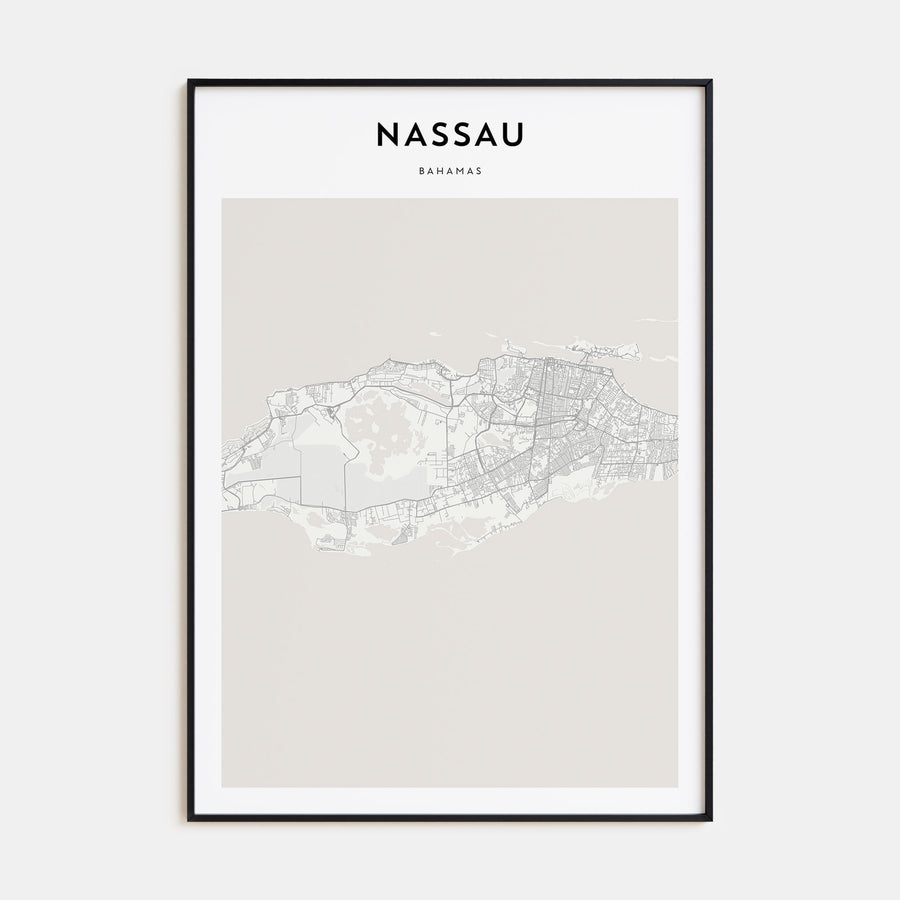 Nassau Map Portrait Poster