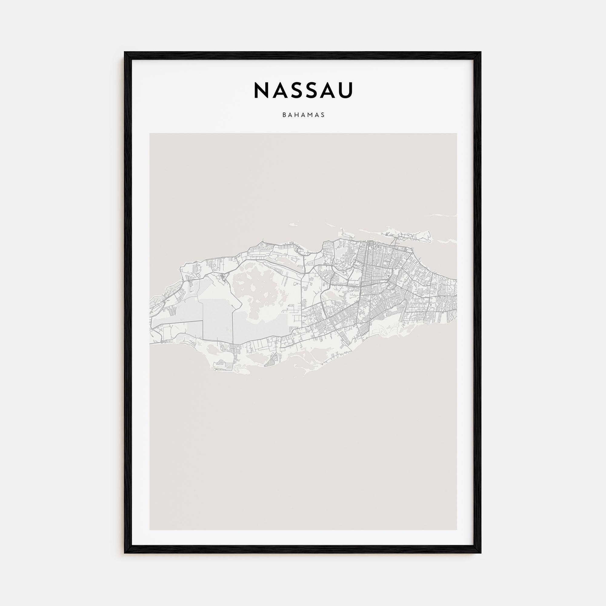 Nassau Map Portrait Poster