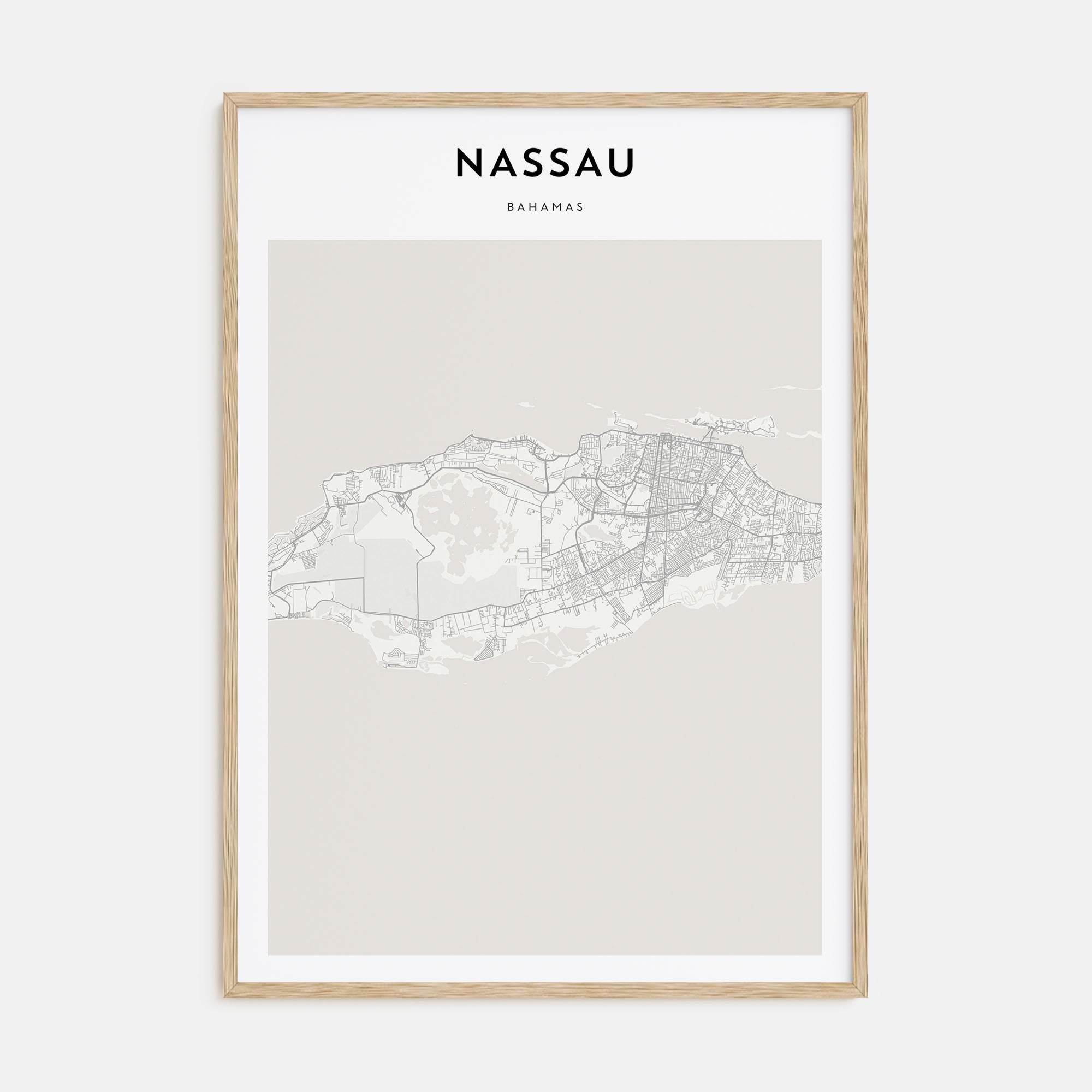 Nassau Map Portrait Poster