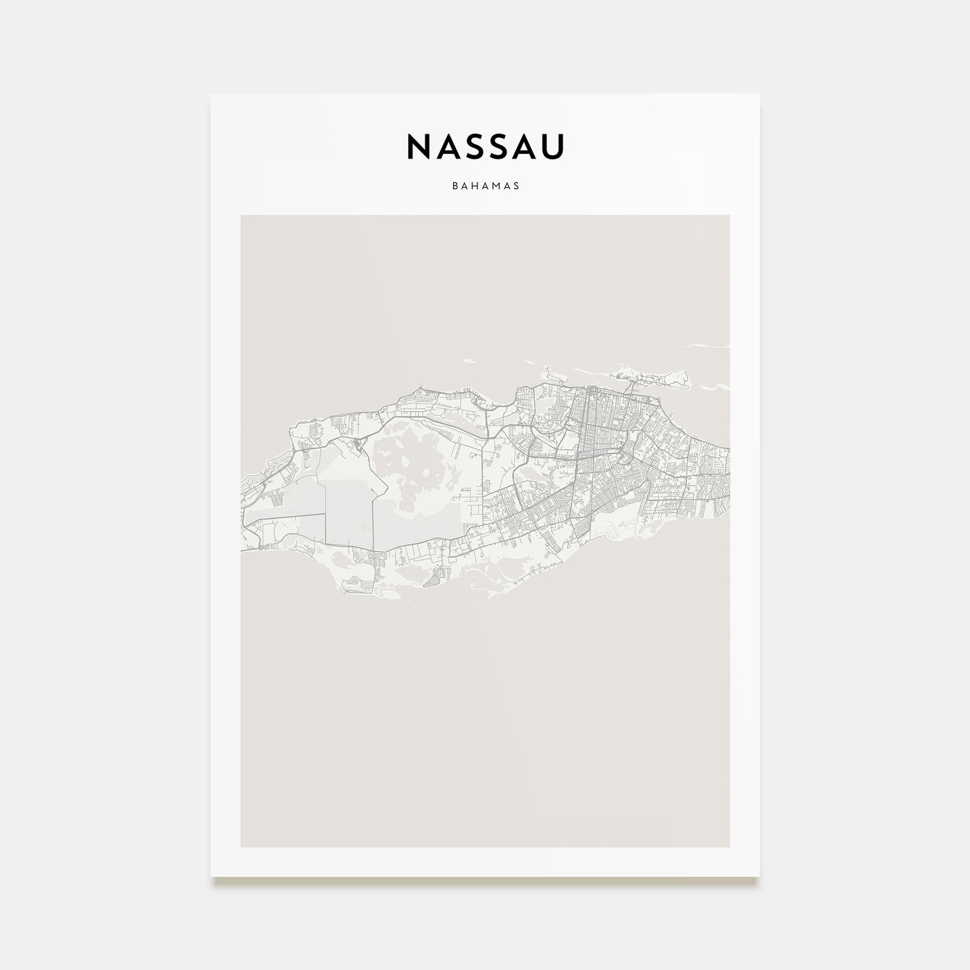 Nassau Map Portrait Poster