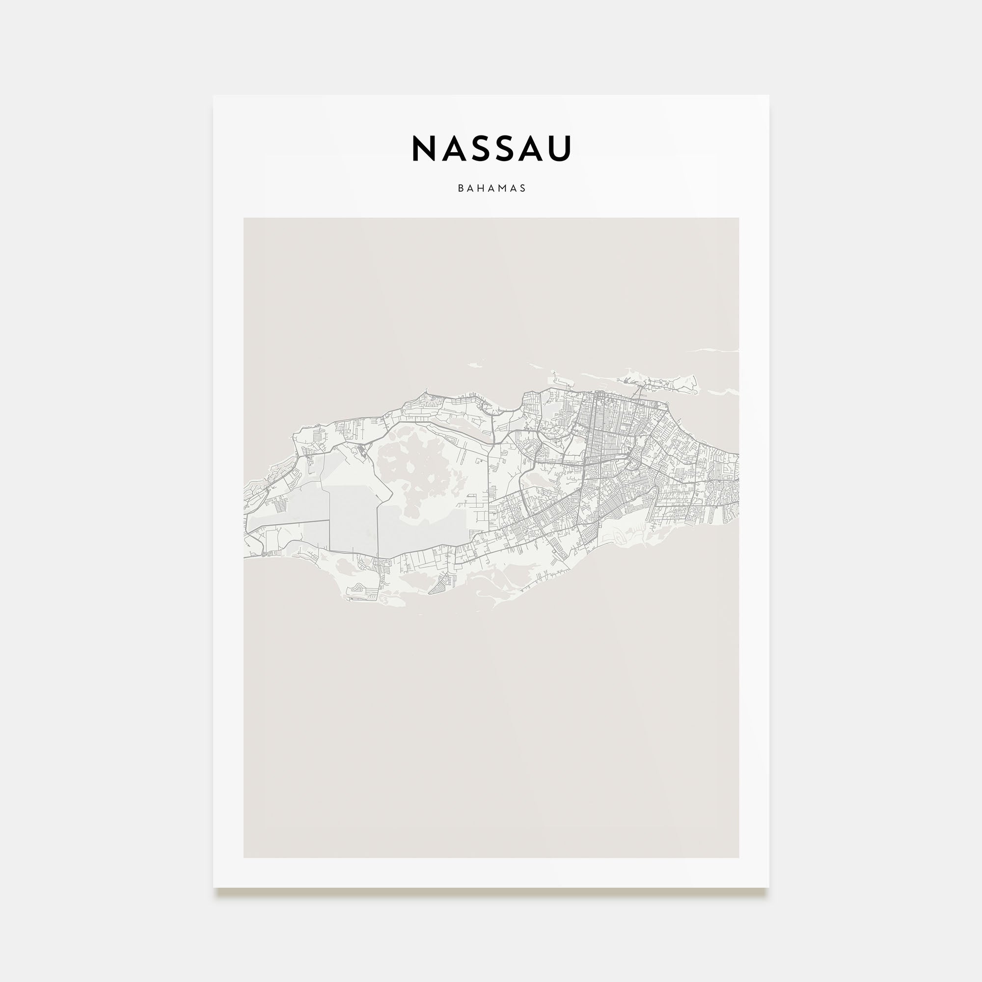 Nassau Map Portrait Poster