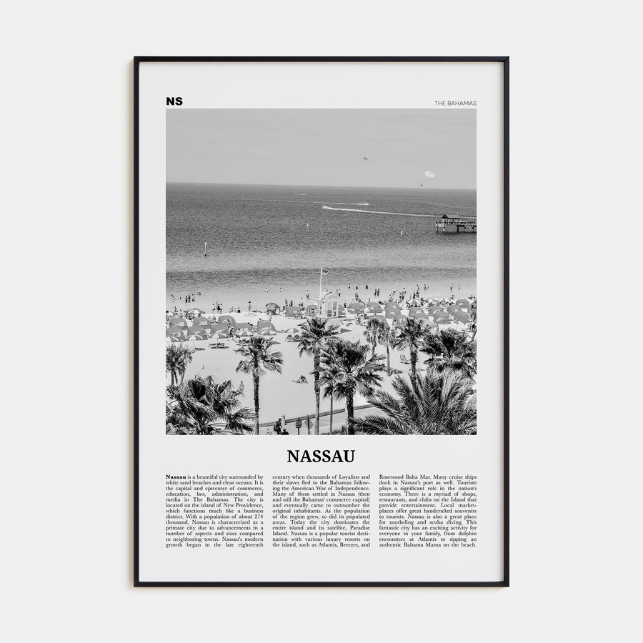 Nassau Travel B&W Poster