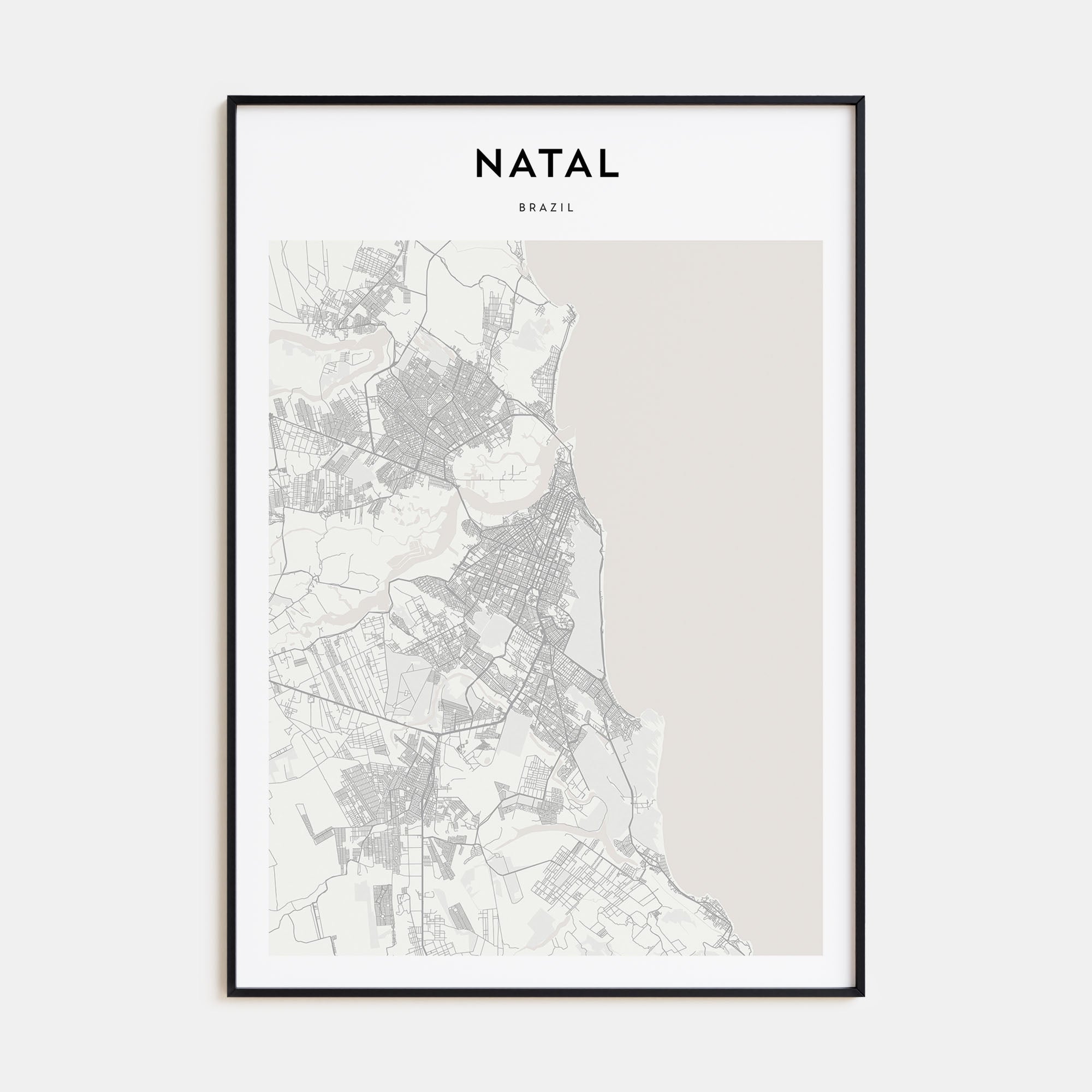 Natal Map Portrait Poster