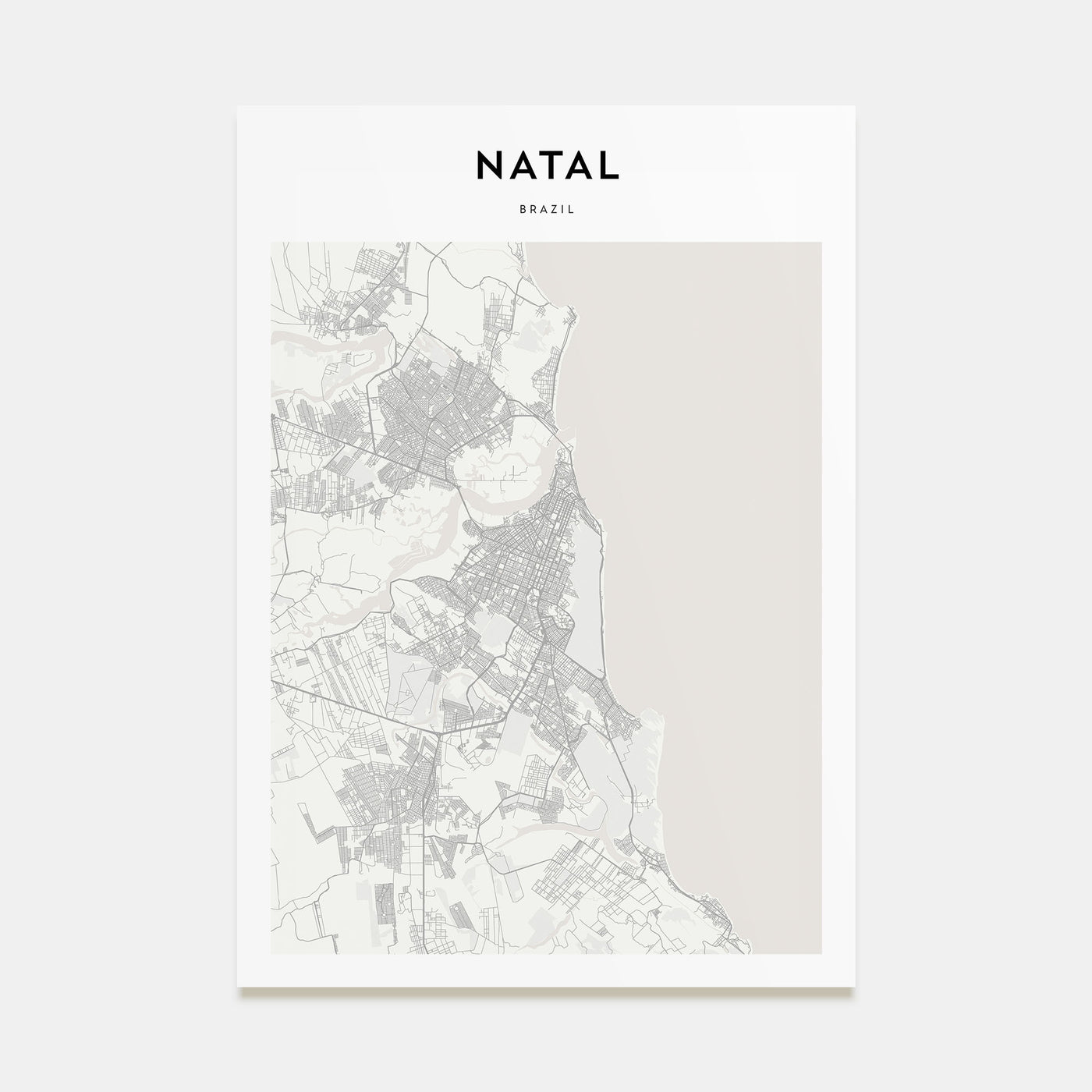 Natal Map Portrait Poster