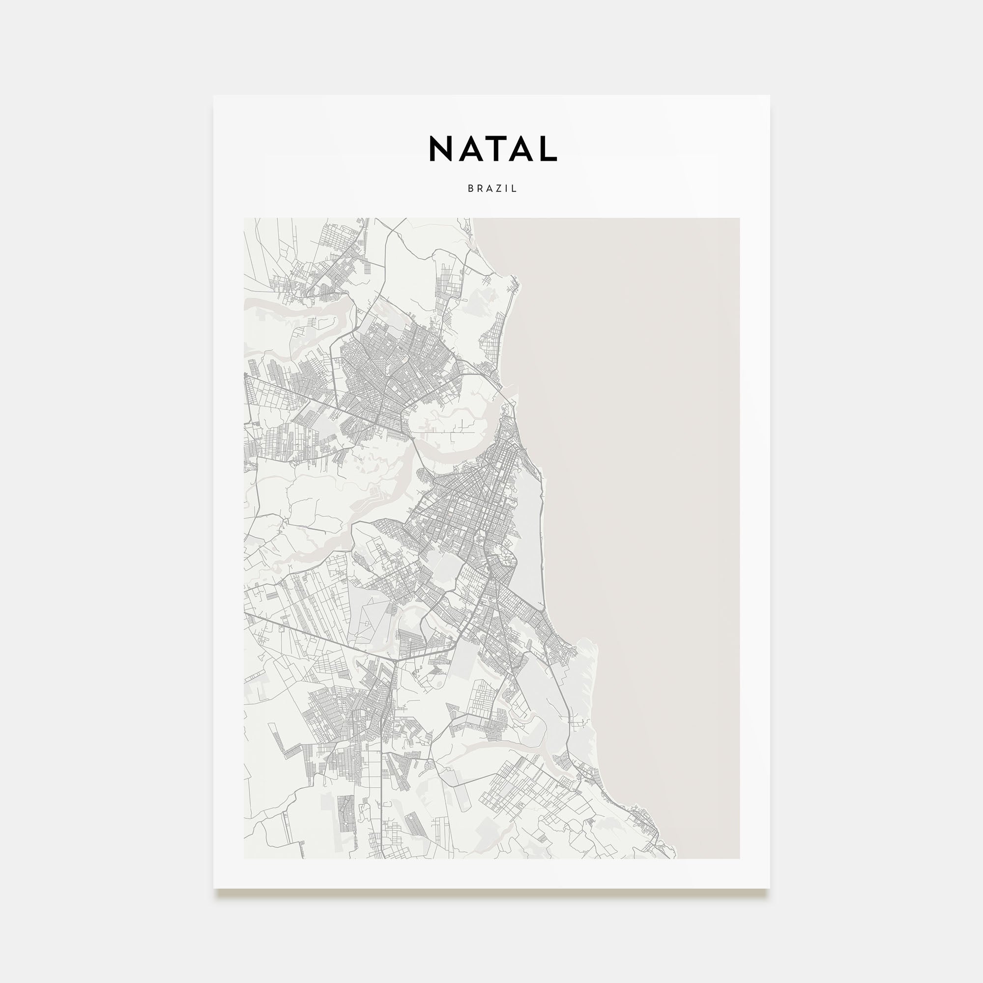 Natal Map Portrait Poster