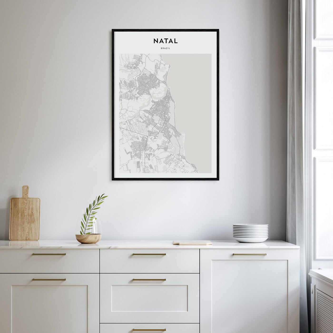 Natal Map Portrait Poster