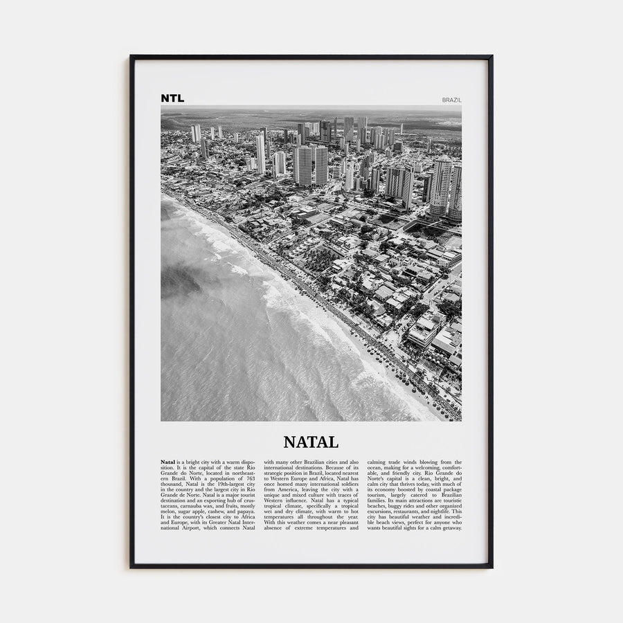 Natal Travel B&W Poster