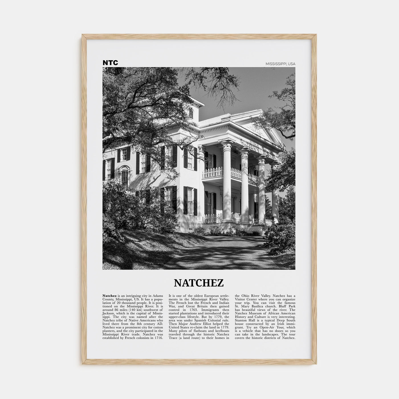 Natchez Travel B&W Poster
