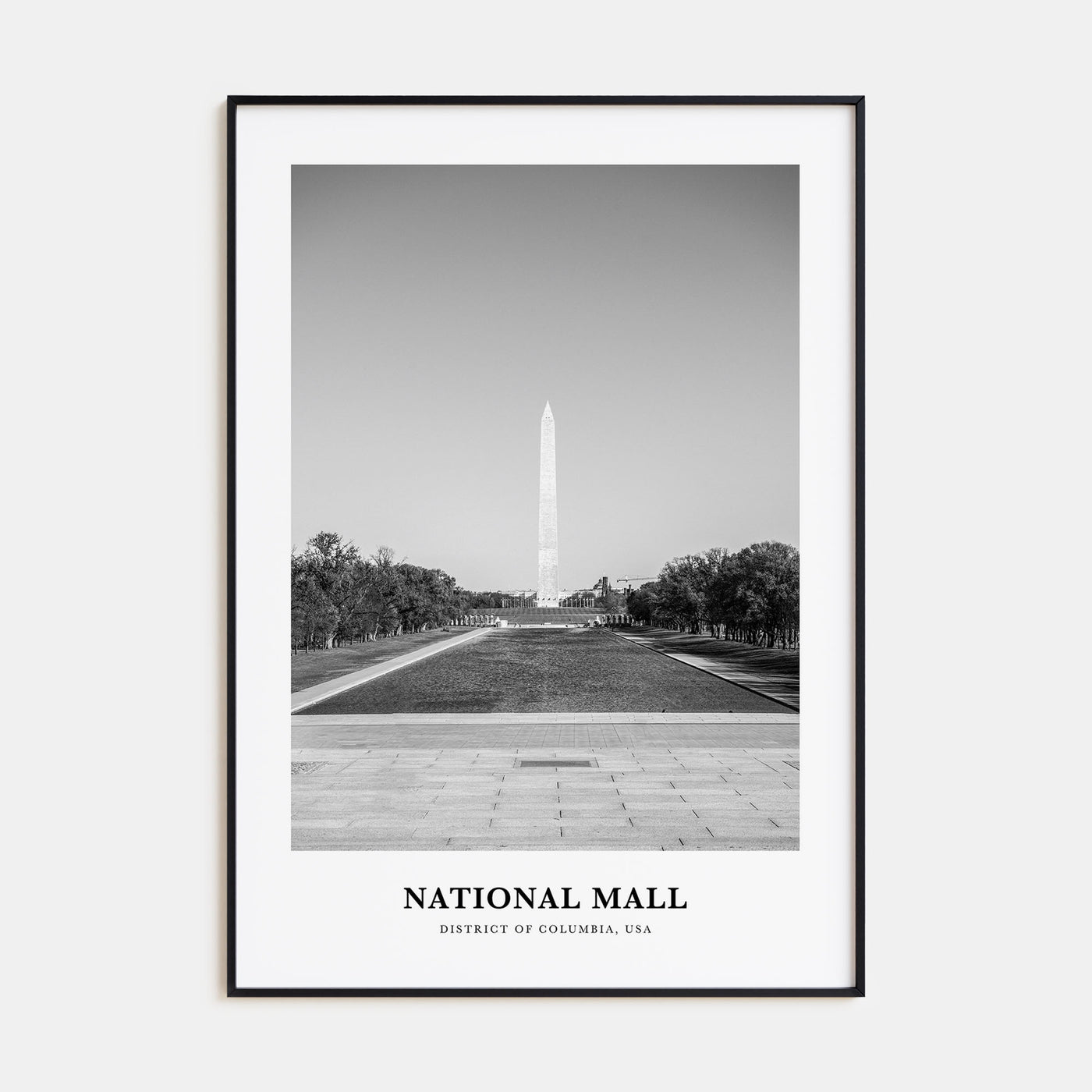 National Mall Portrait B&W Poster