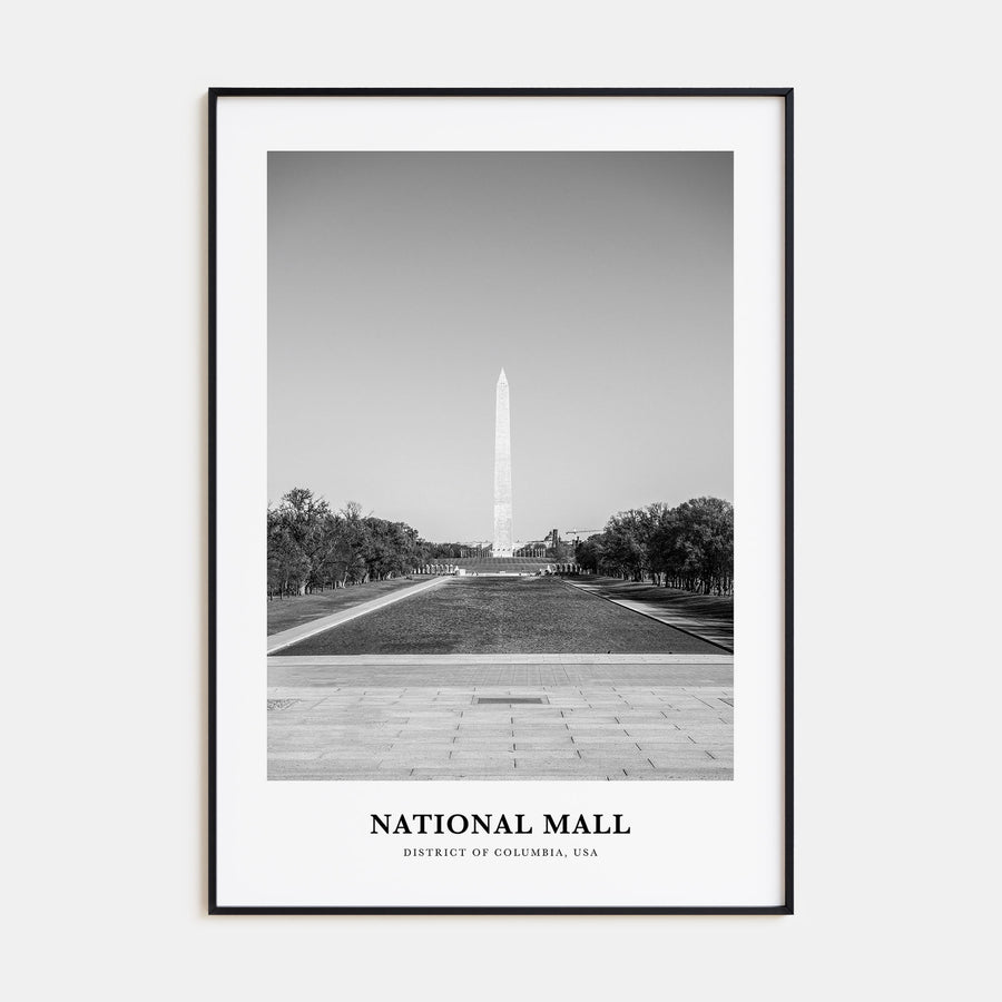 National Mall Portrait B&W Poster