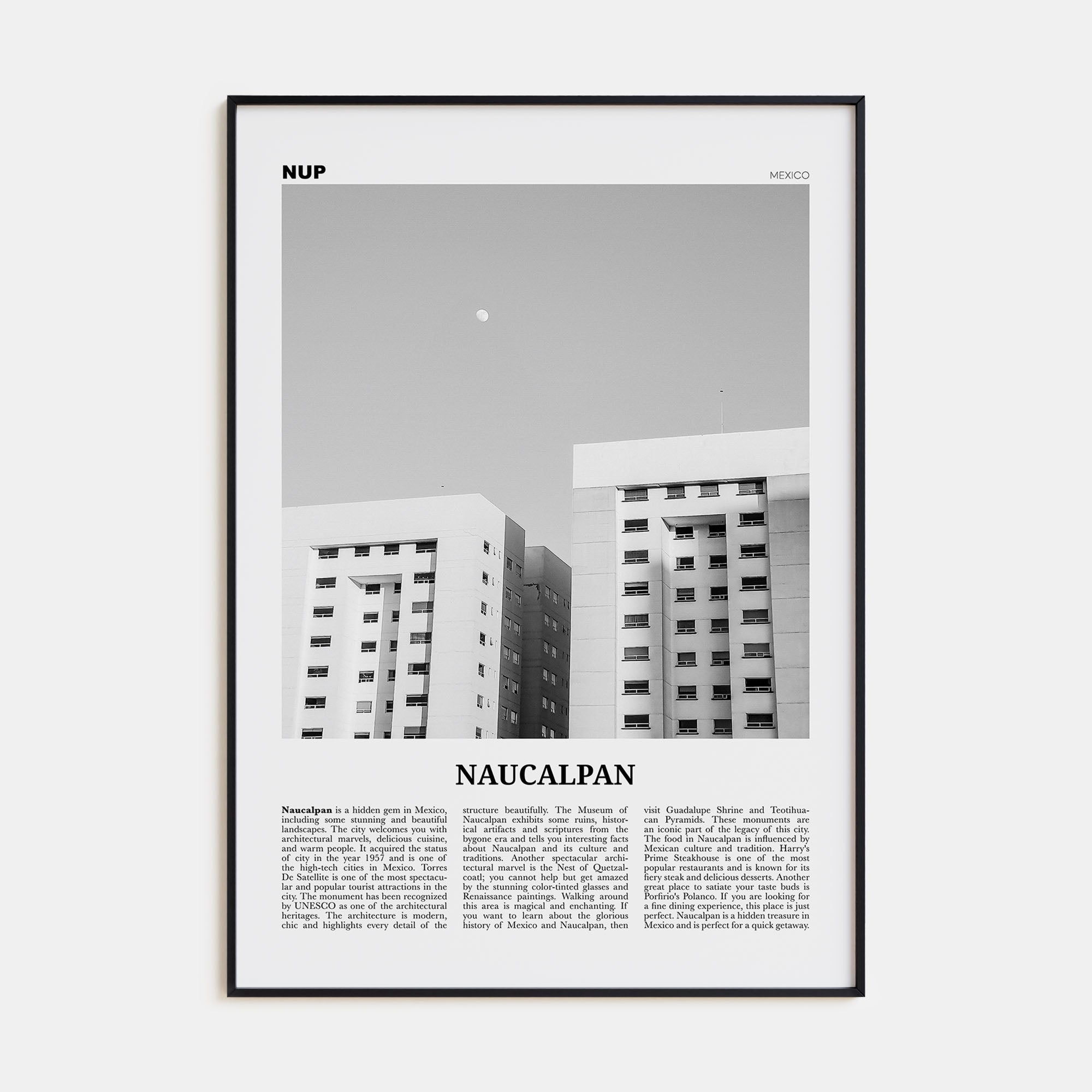 Naucalpan Travel B&W Poster