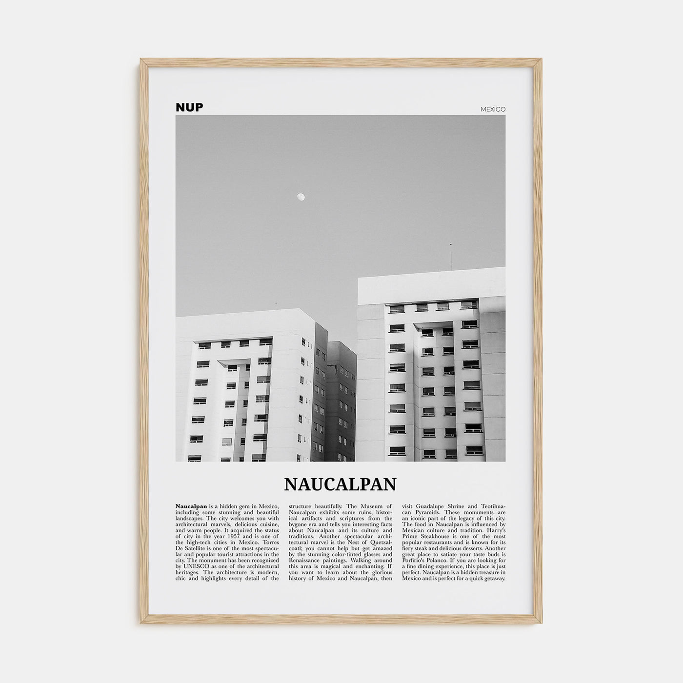 Naucalpan Travel B&W Poster