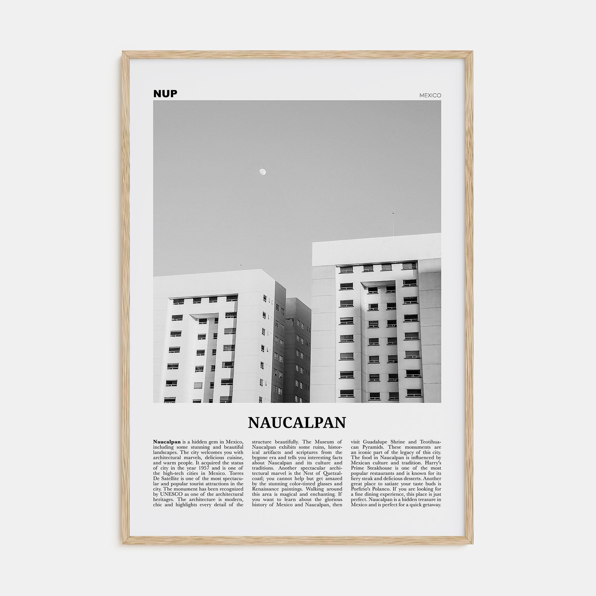 Naucalpan Travel B&W Poster