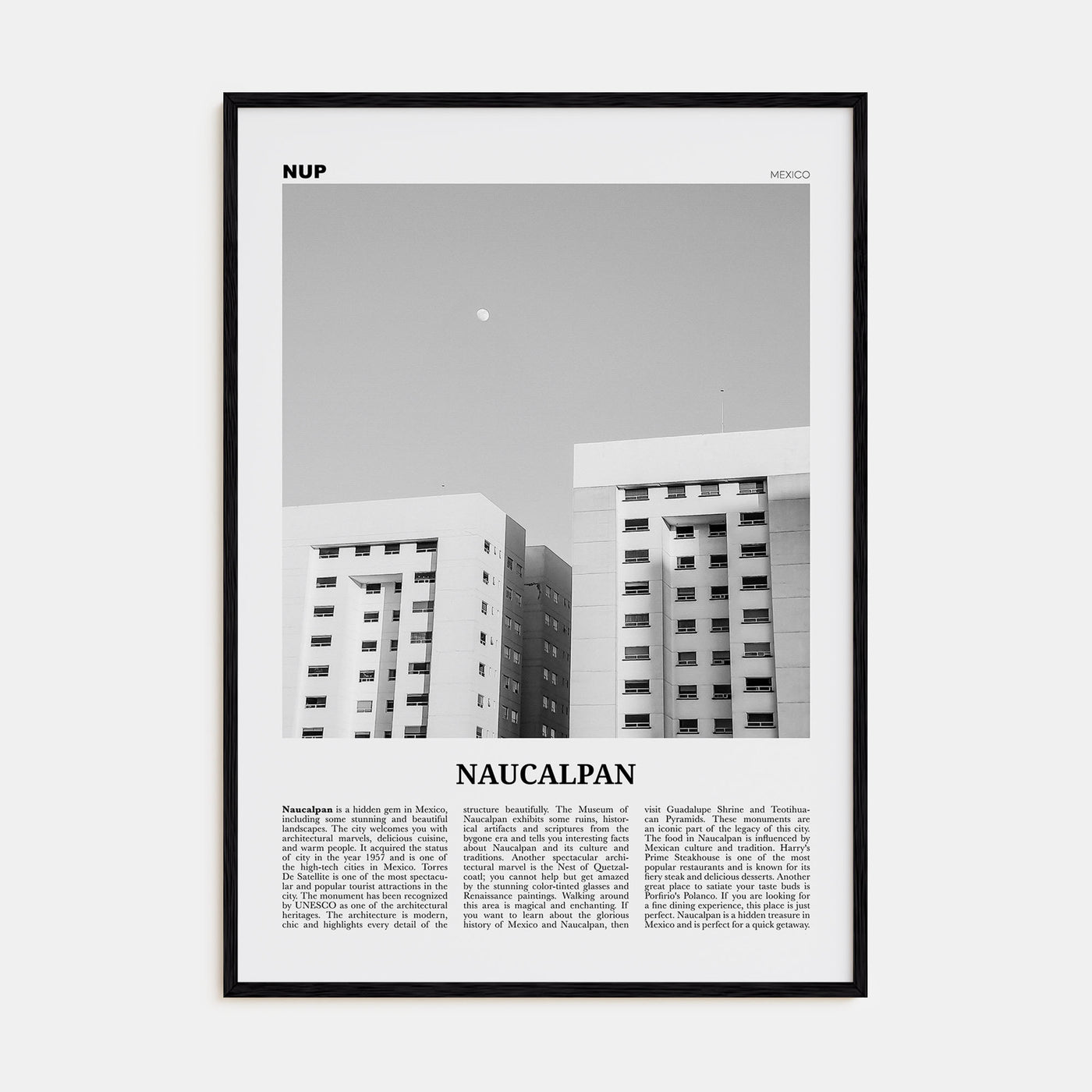 Naucalpan Travel B&W Poster