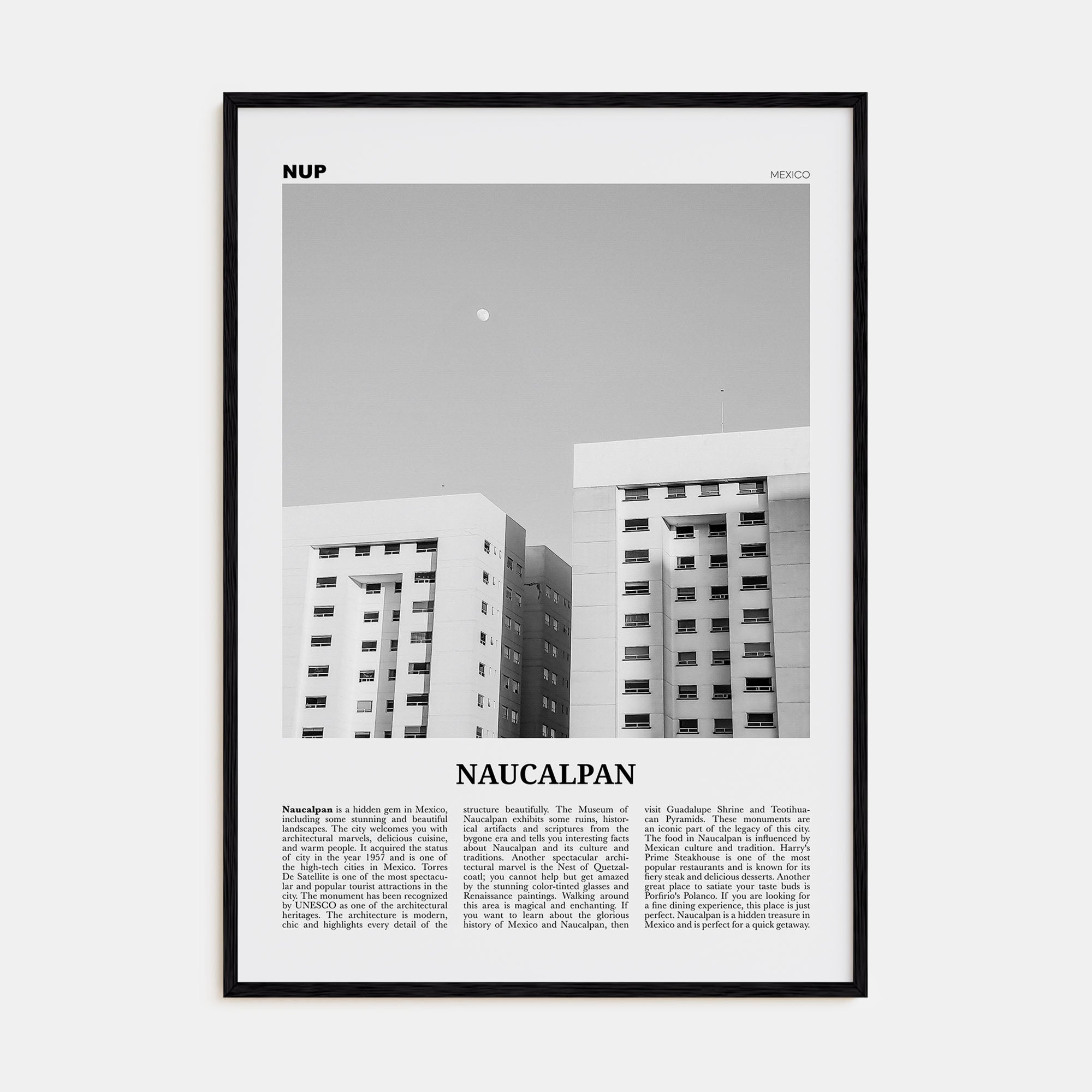 Naucalpan Travel B&W Poster