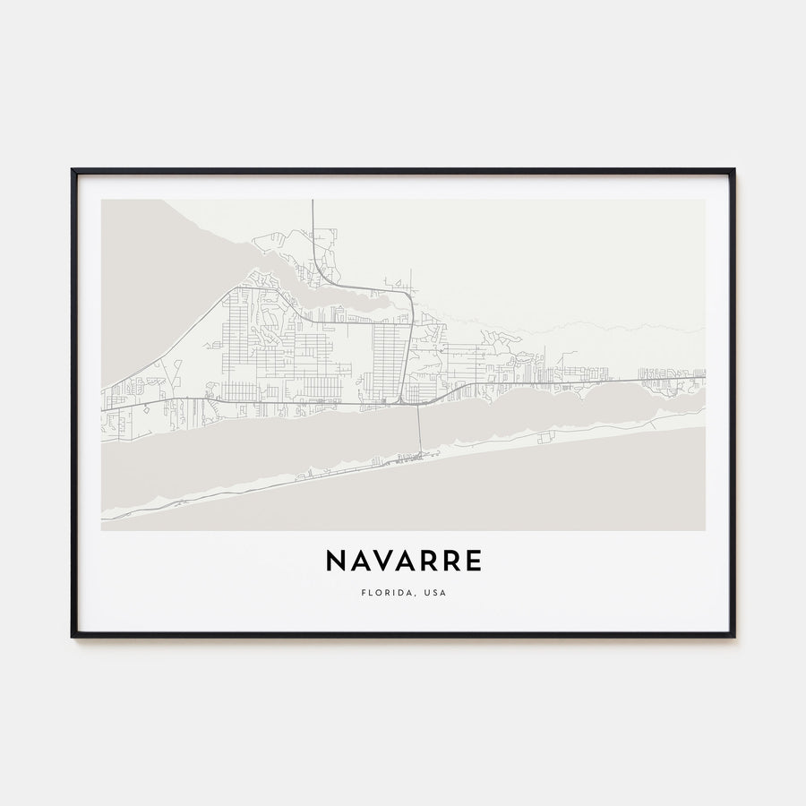 Navarre Map Landscape Poster
