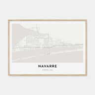 Navarre Map Landscape Poster