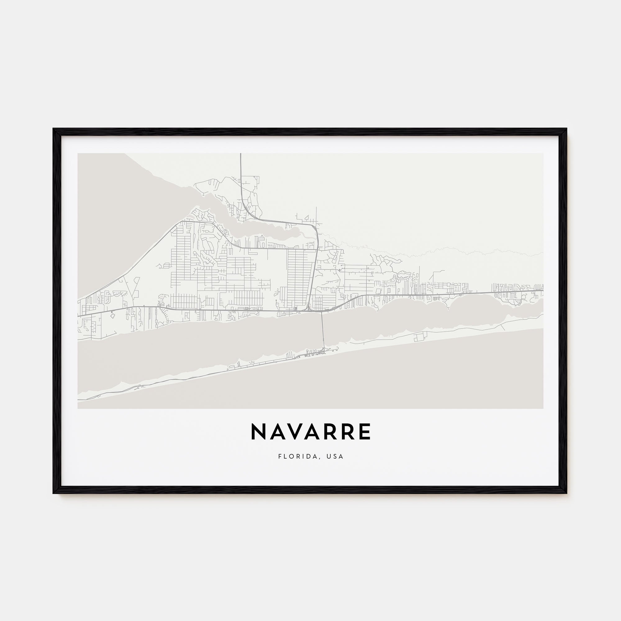 Navarre Map Landscape Poster