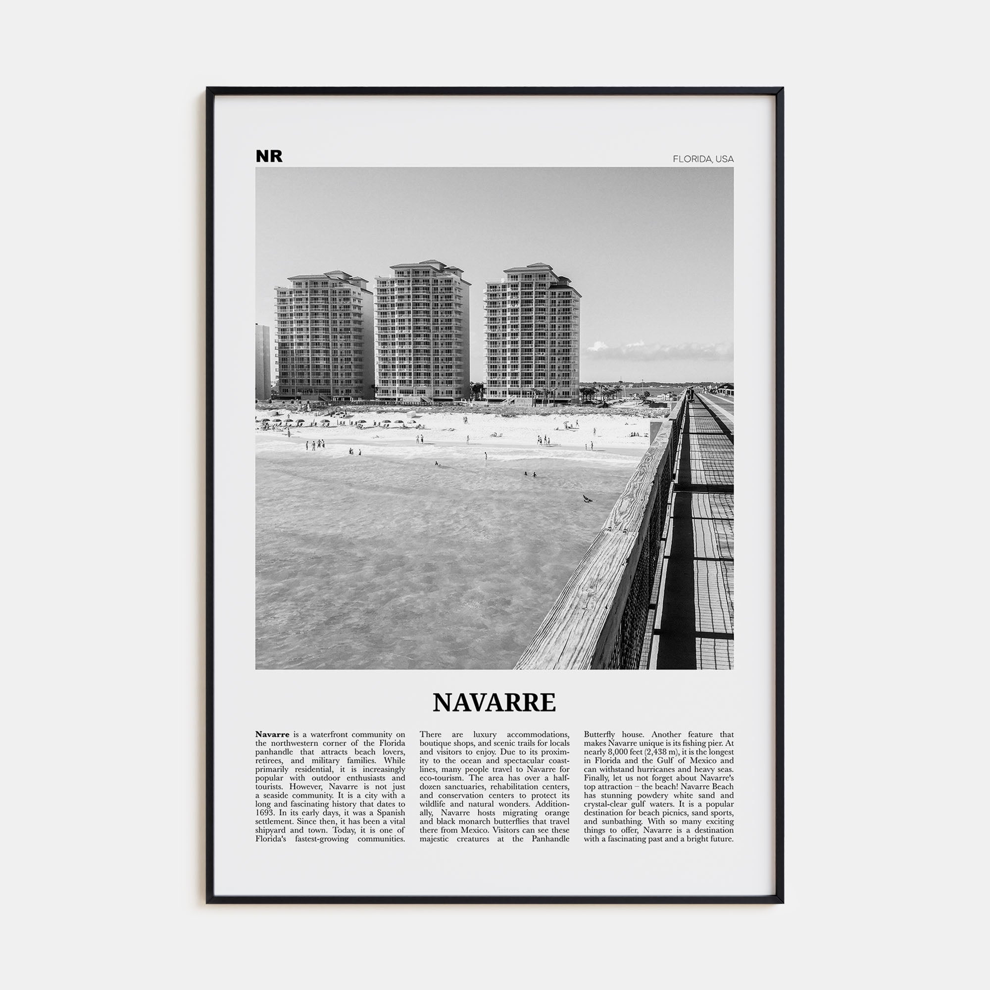 Navarre Travel B&W Poster