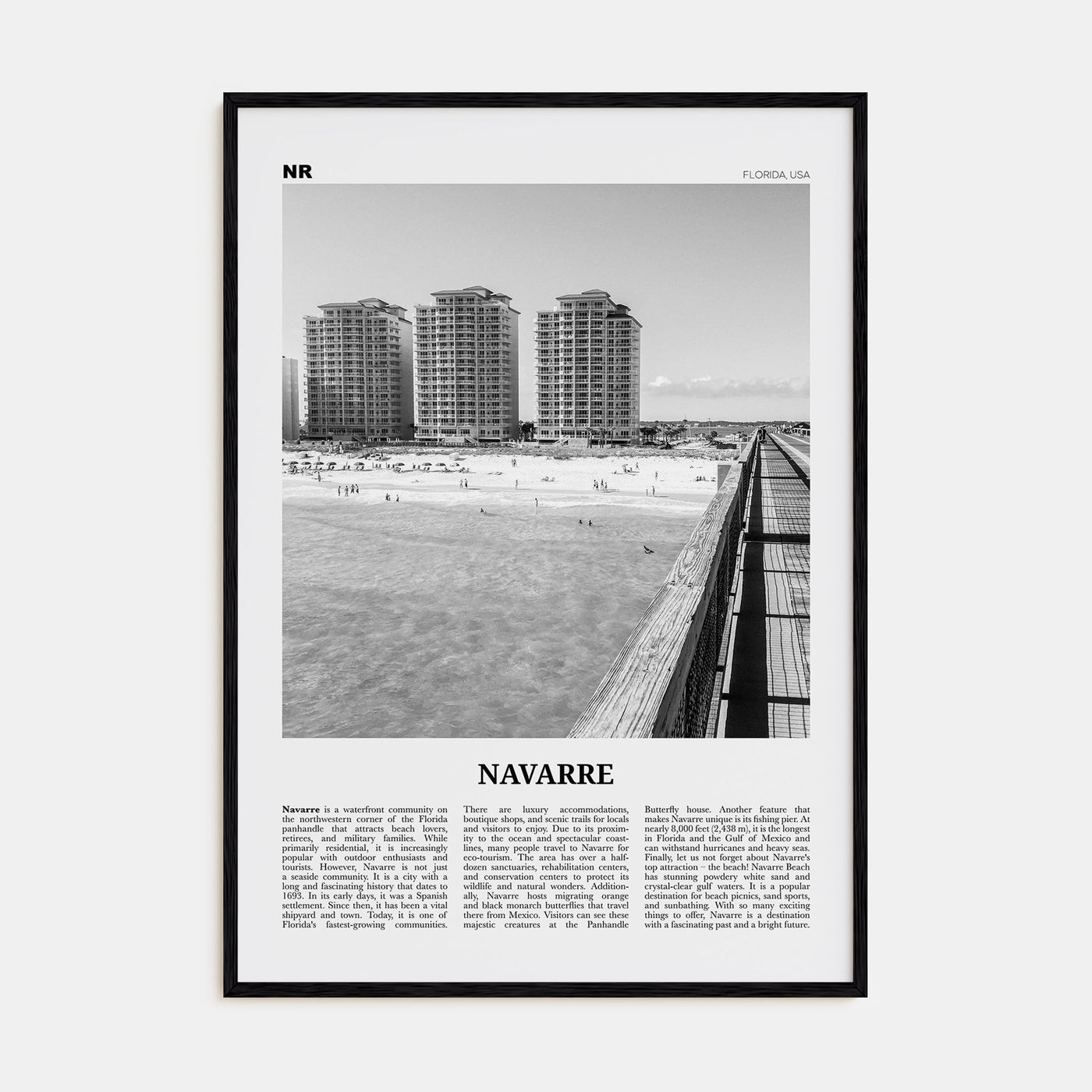 Navarre Travel B&W Poster