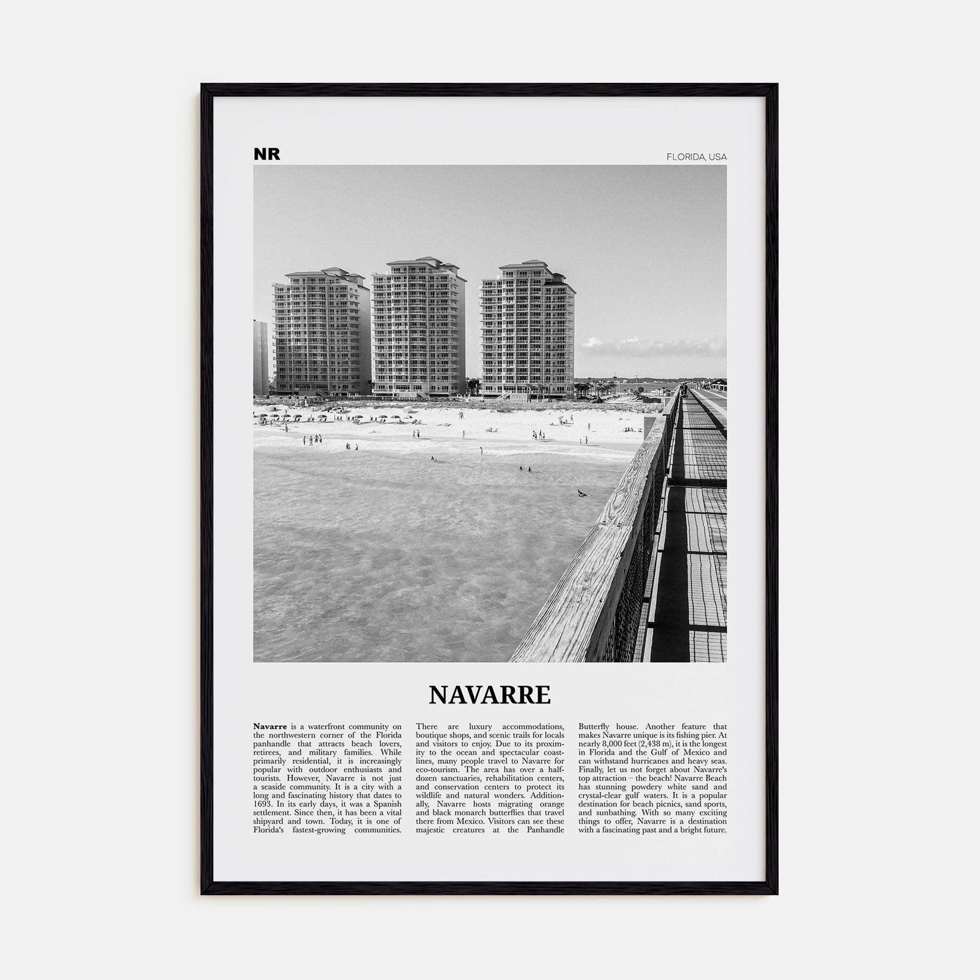 Navarre Travel B&W Poster