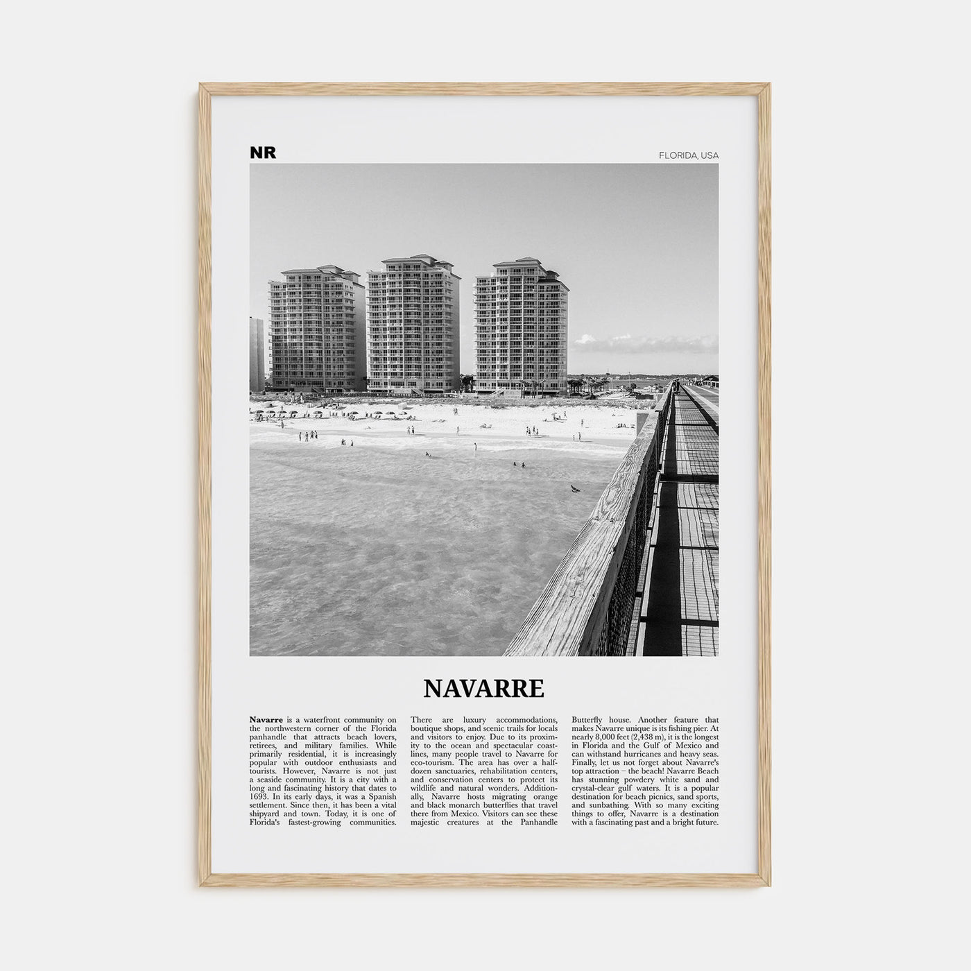 Navarre Travel B&W Poster