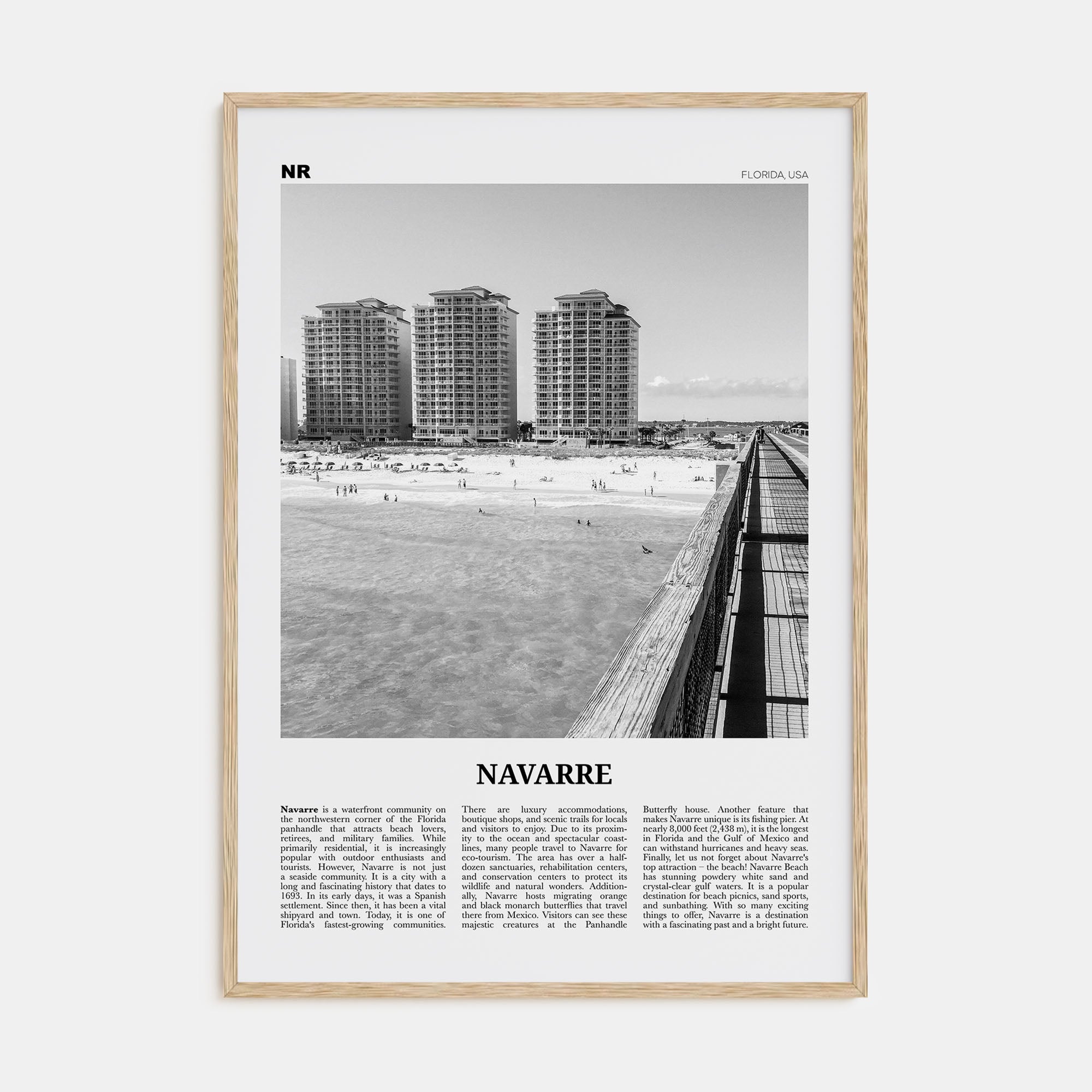Navarre Travel B&W Poster