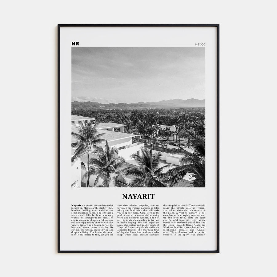 Nayarit Travel B&W Poster