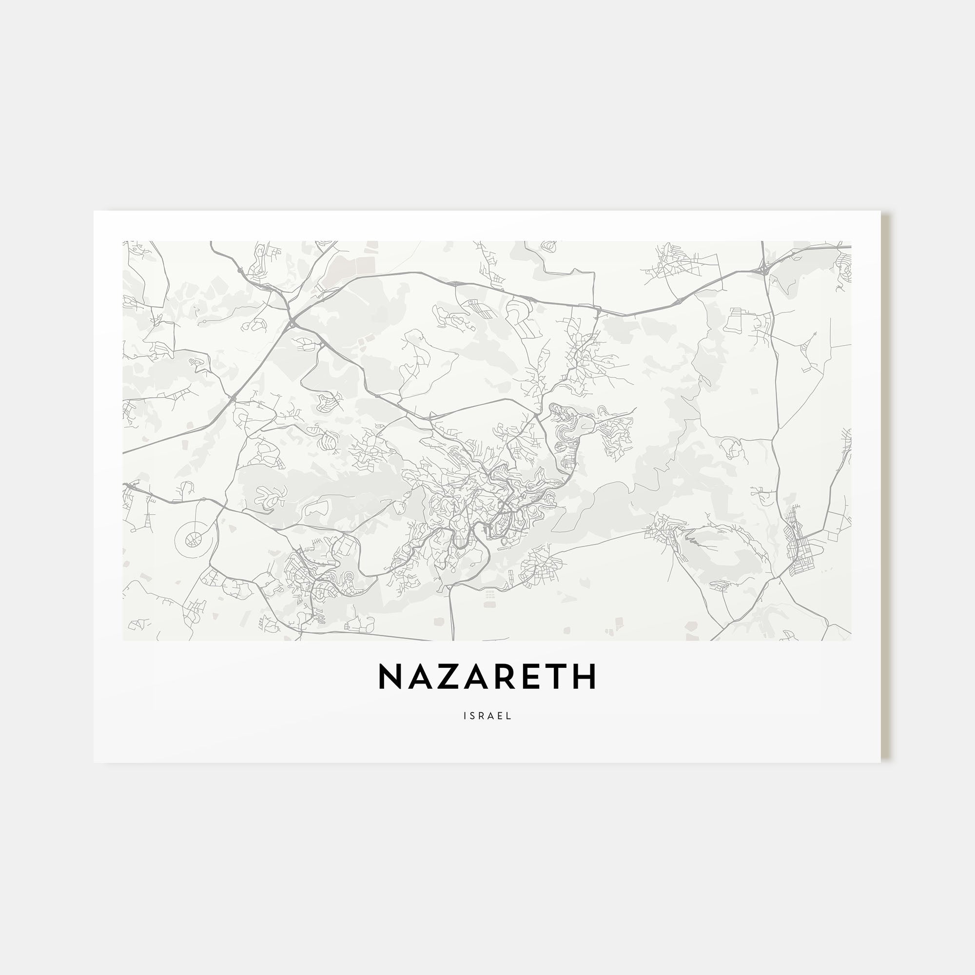 Nazareth Map Landscape Poster