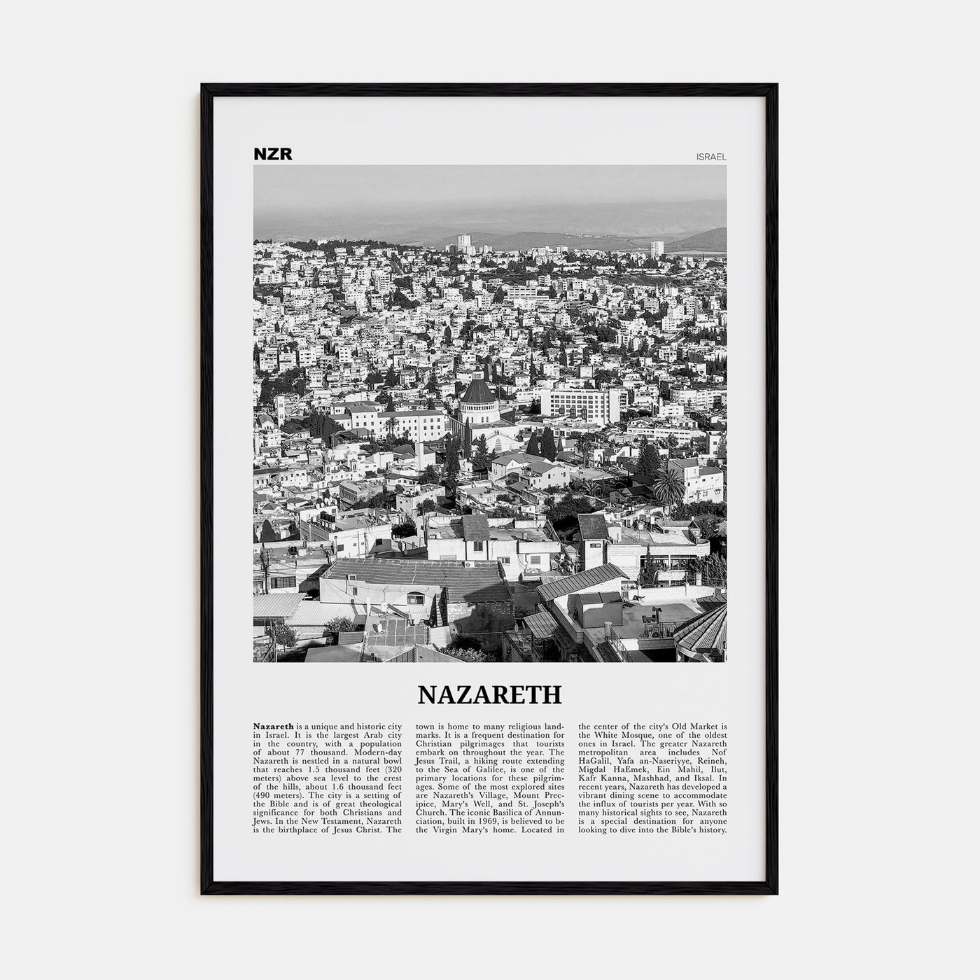 Nazareth Travel B&W No 1 Poster