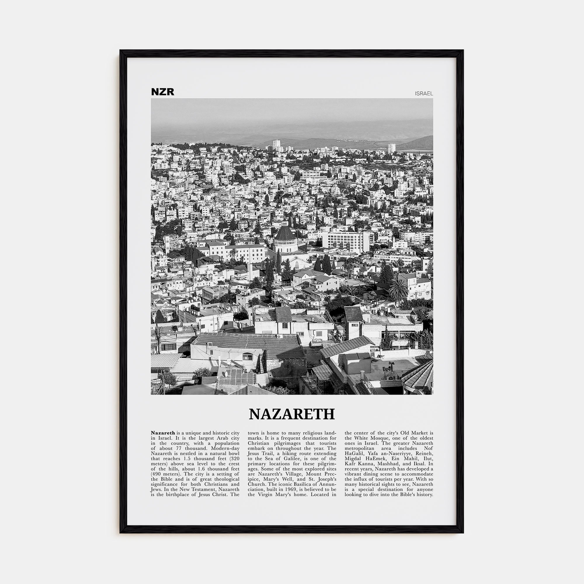Nazareth Travel B&W No 1 Poster