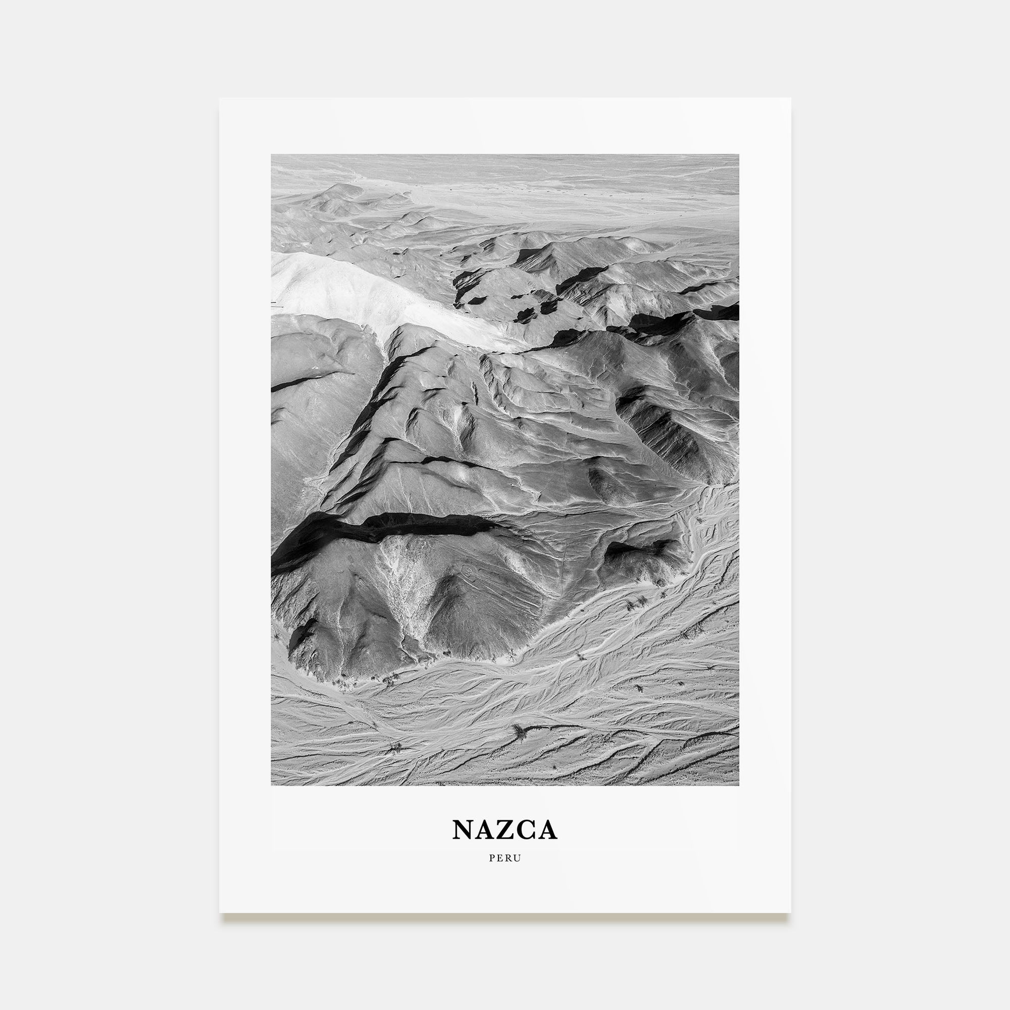 Nazca Portrait B&W Poster