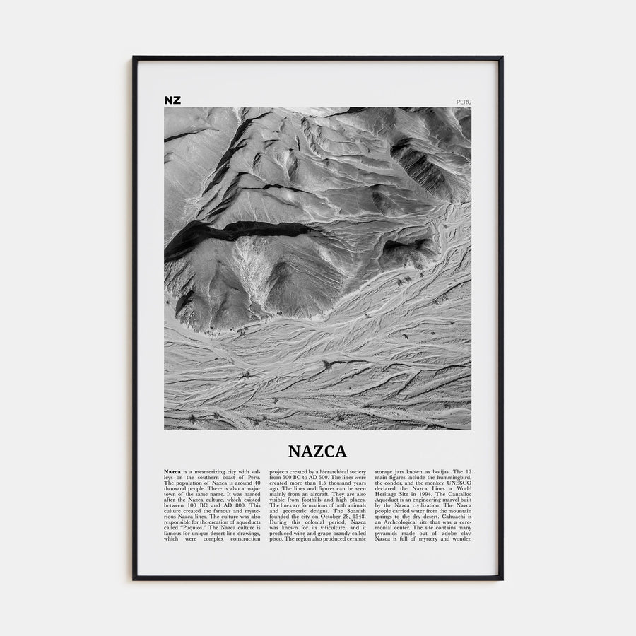Nazca Travel B&W Poster