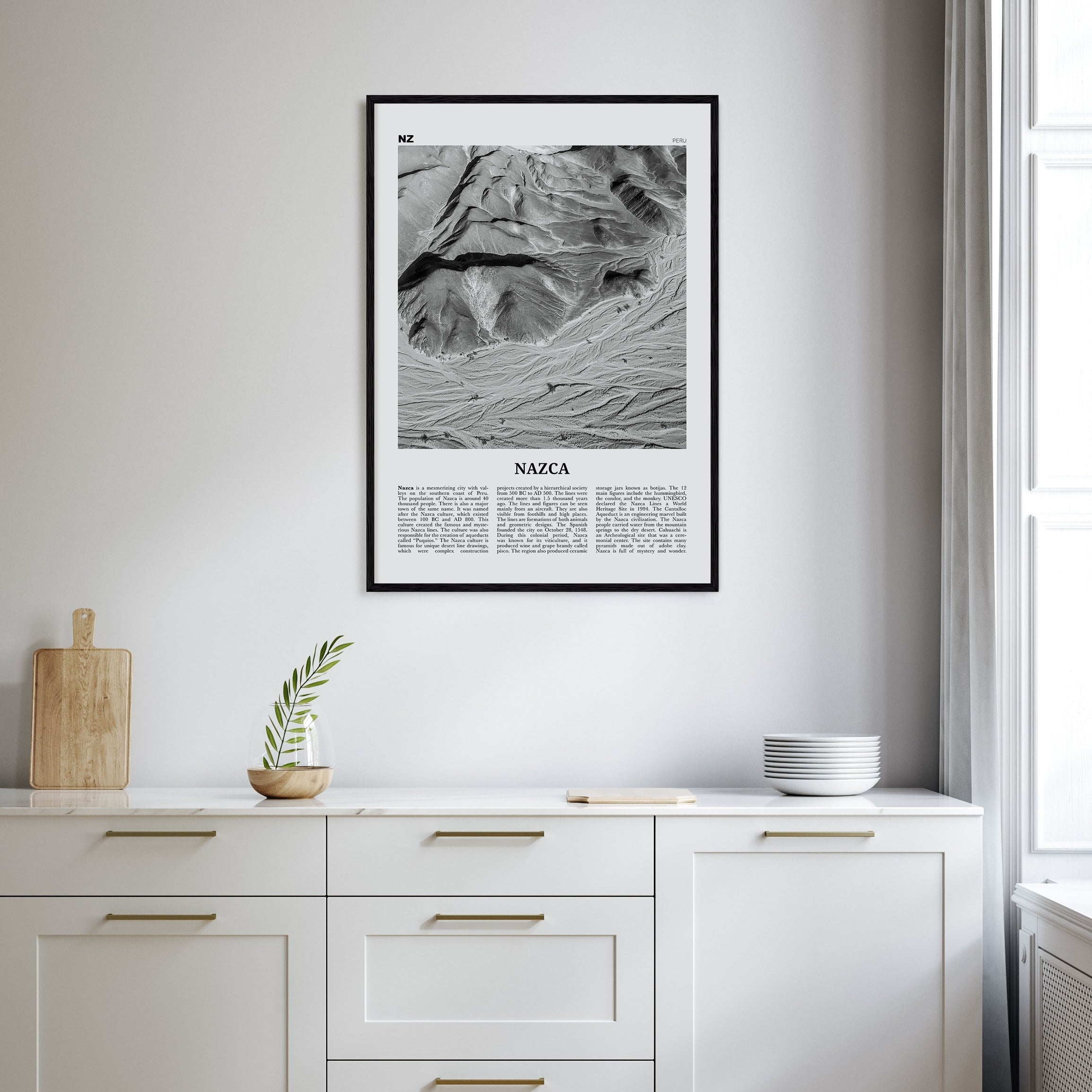 Nazca Travel B&W Poster