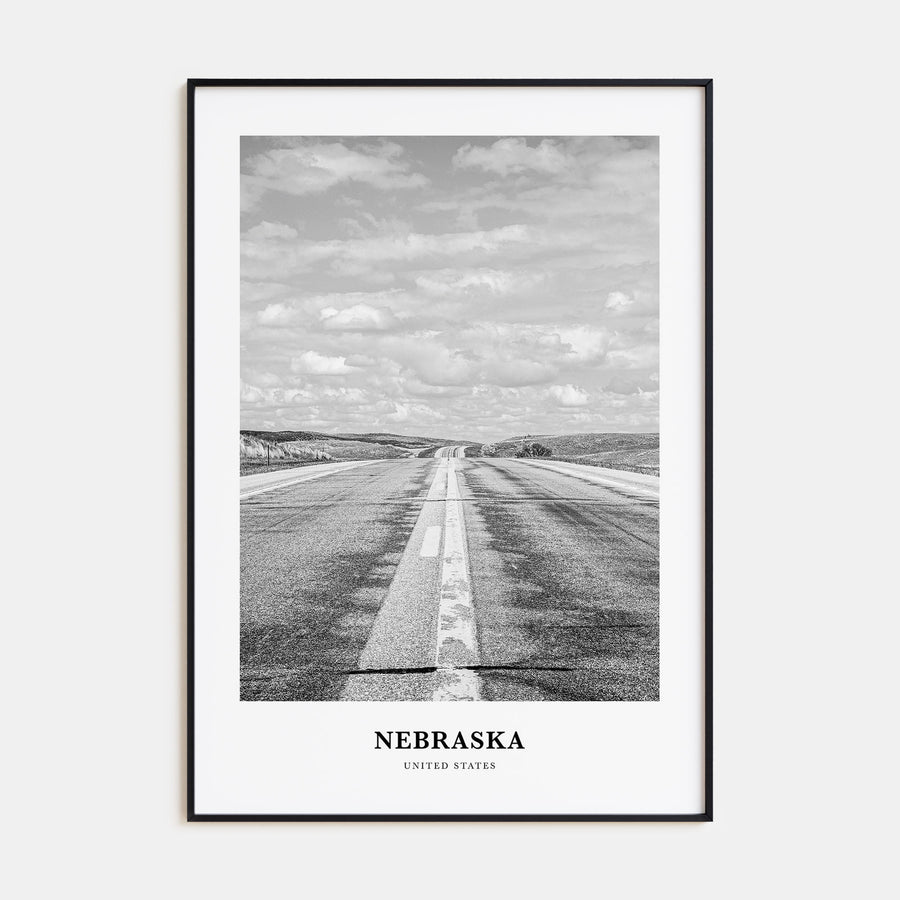 Nebraska Portrait B&W Poster