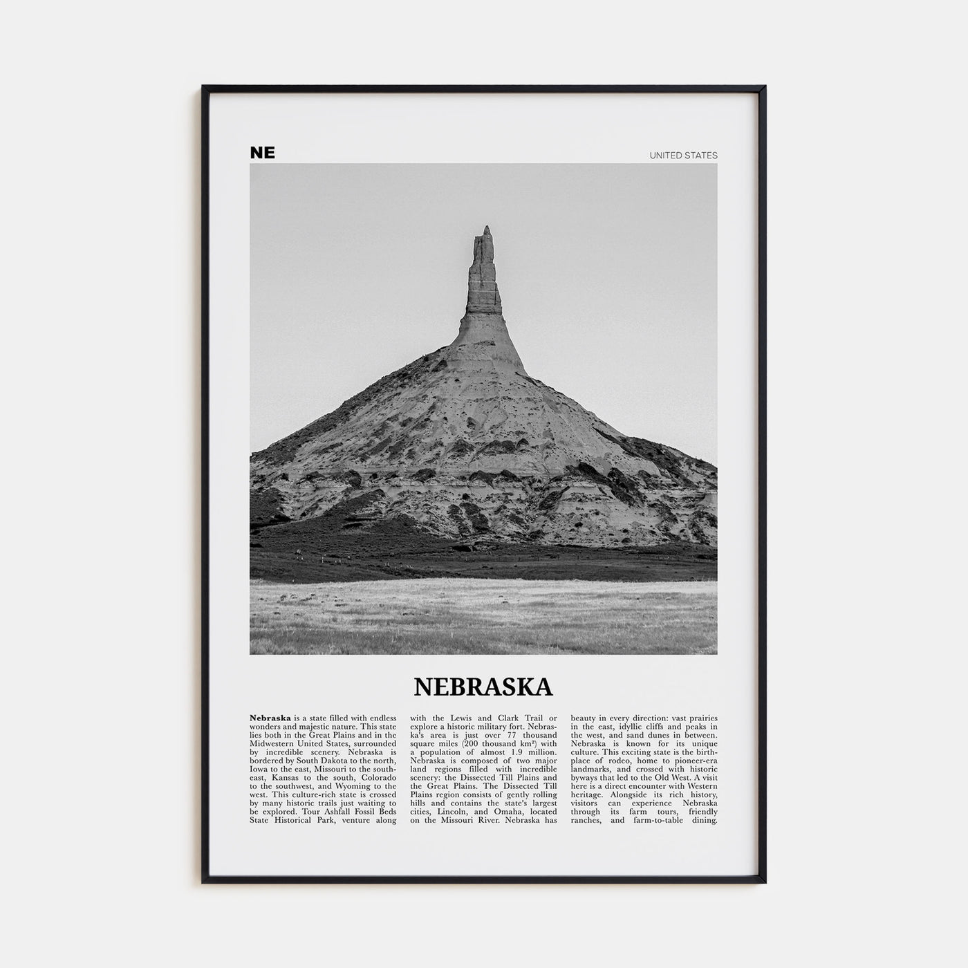 Nebraska Travel B&W No 2 Poster