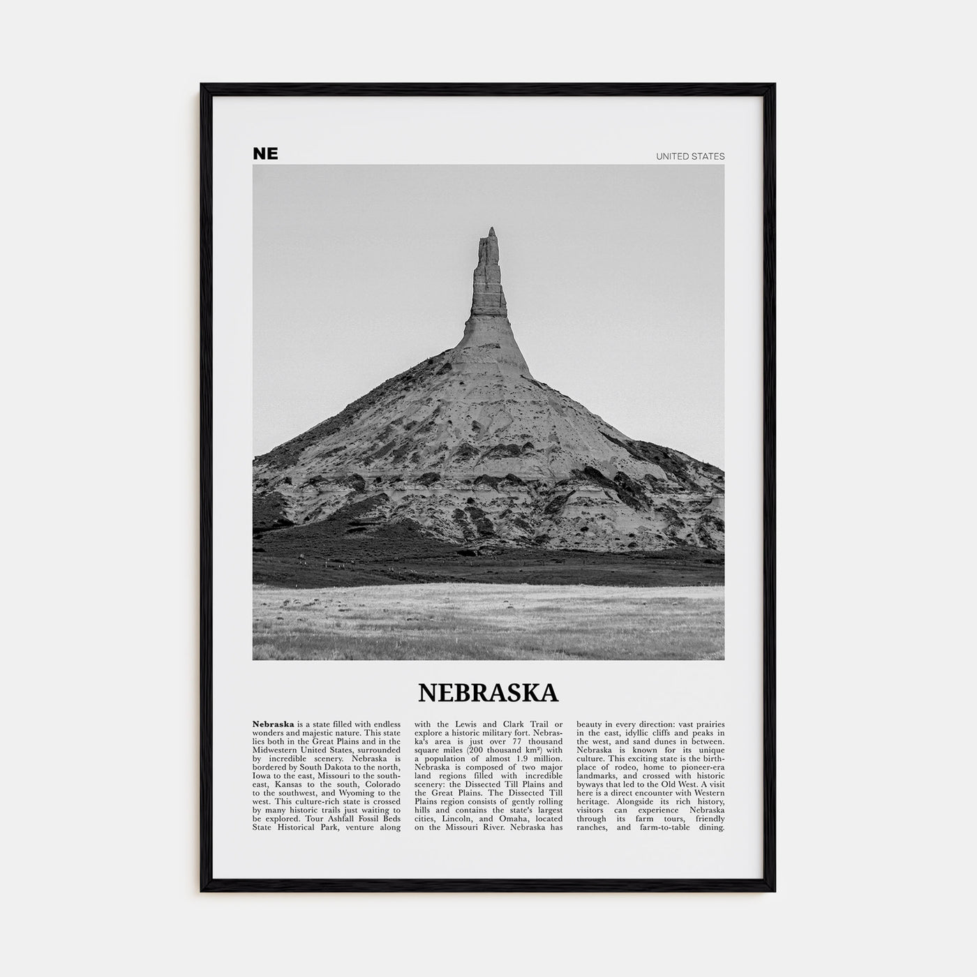 Nebraska Travel B&W No 2 Poster
