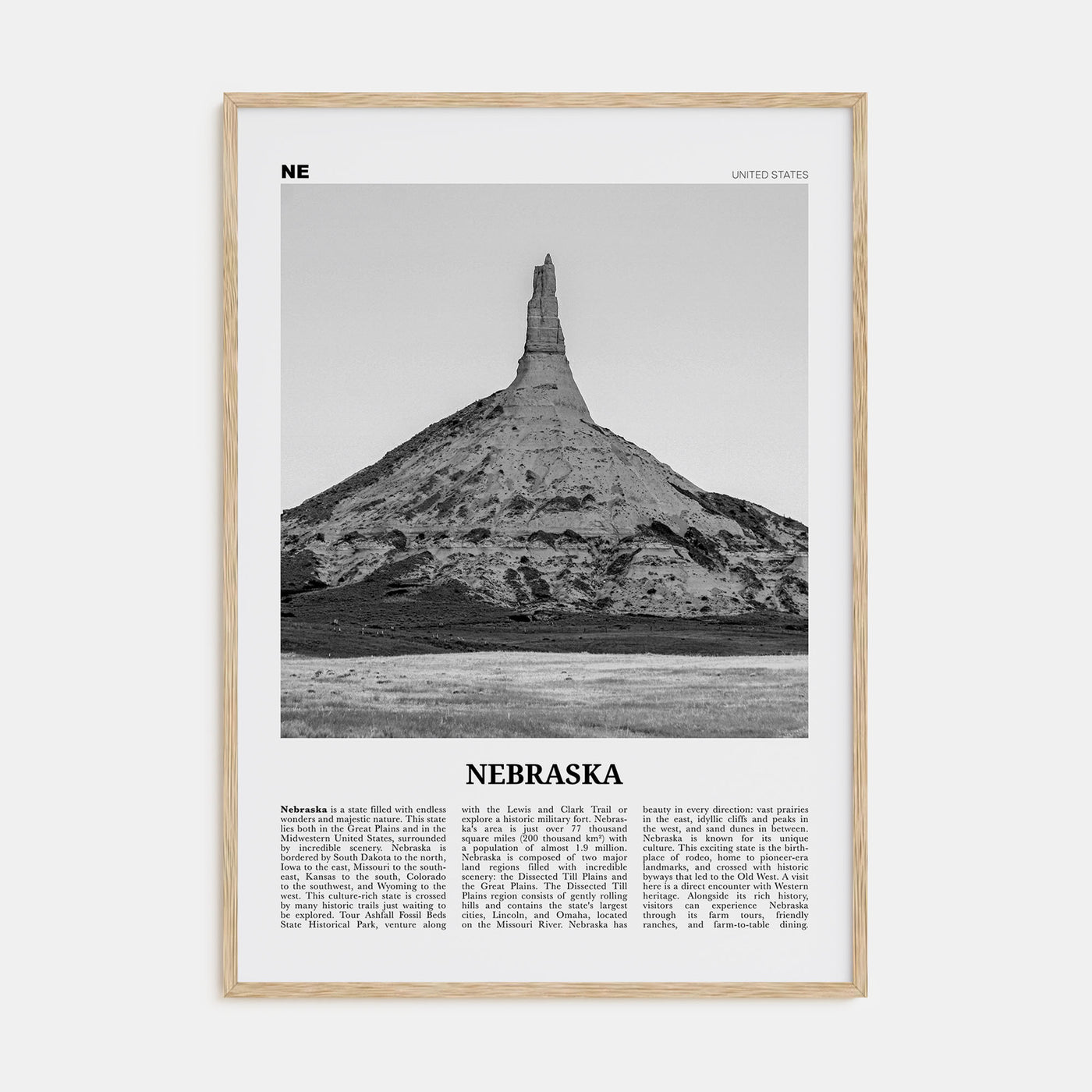 Nebraska Travel B&W No 2 Poster