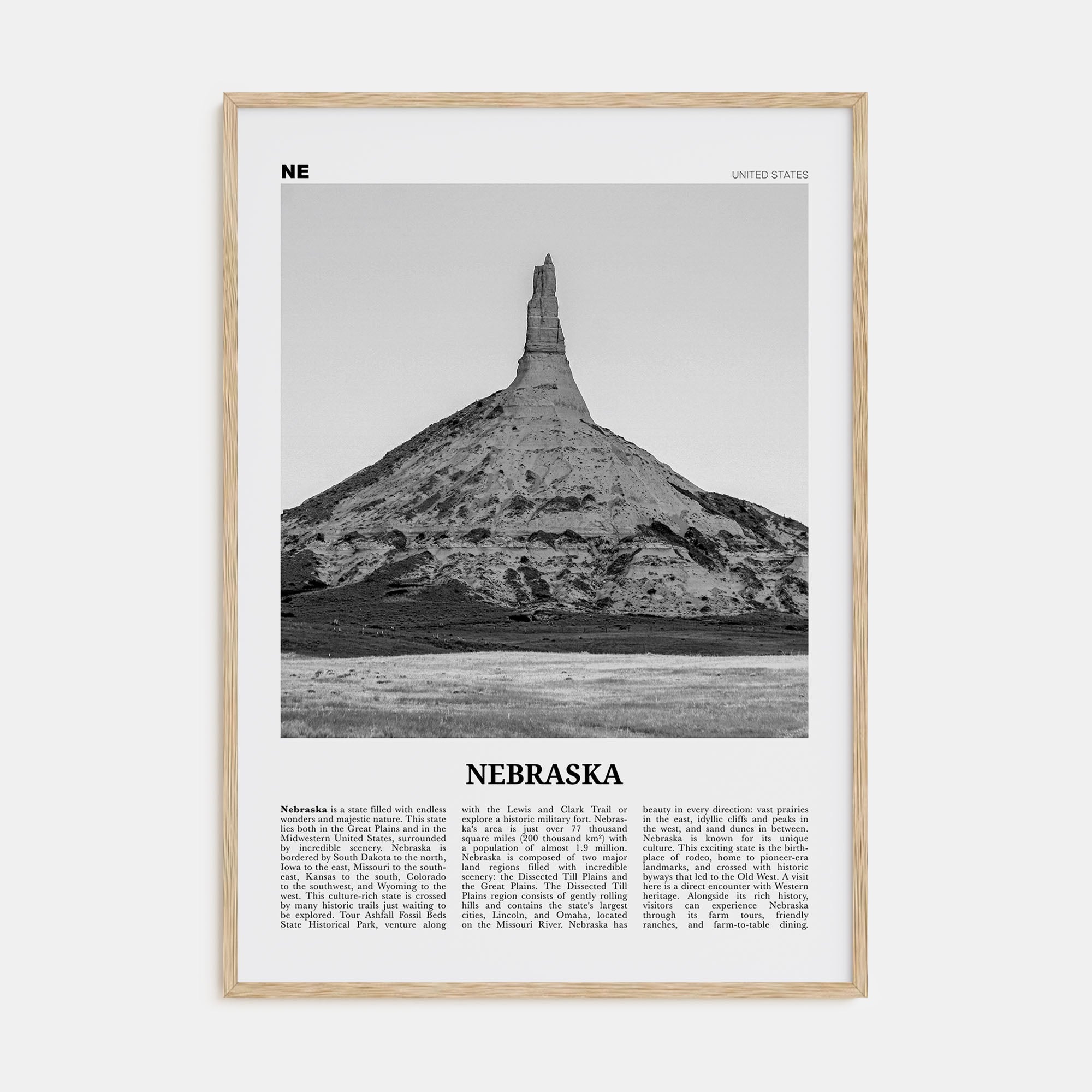Nebraska Travel B&W No 2 Poster