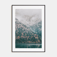 Needle Forest and Foggy Lake Photo Color Poster