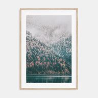 Needle Forest and Foggy Lake Photo Color Poster