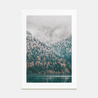 Needle Forest and Foggy Lake Photo Color Poster