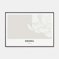 Negril Map Landscape Poster