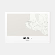 Negril Map Landscape Poster